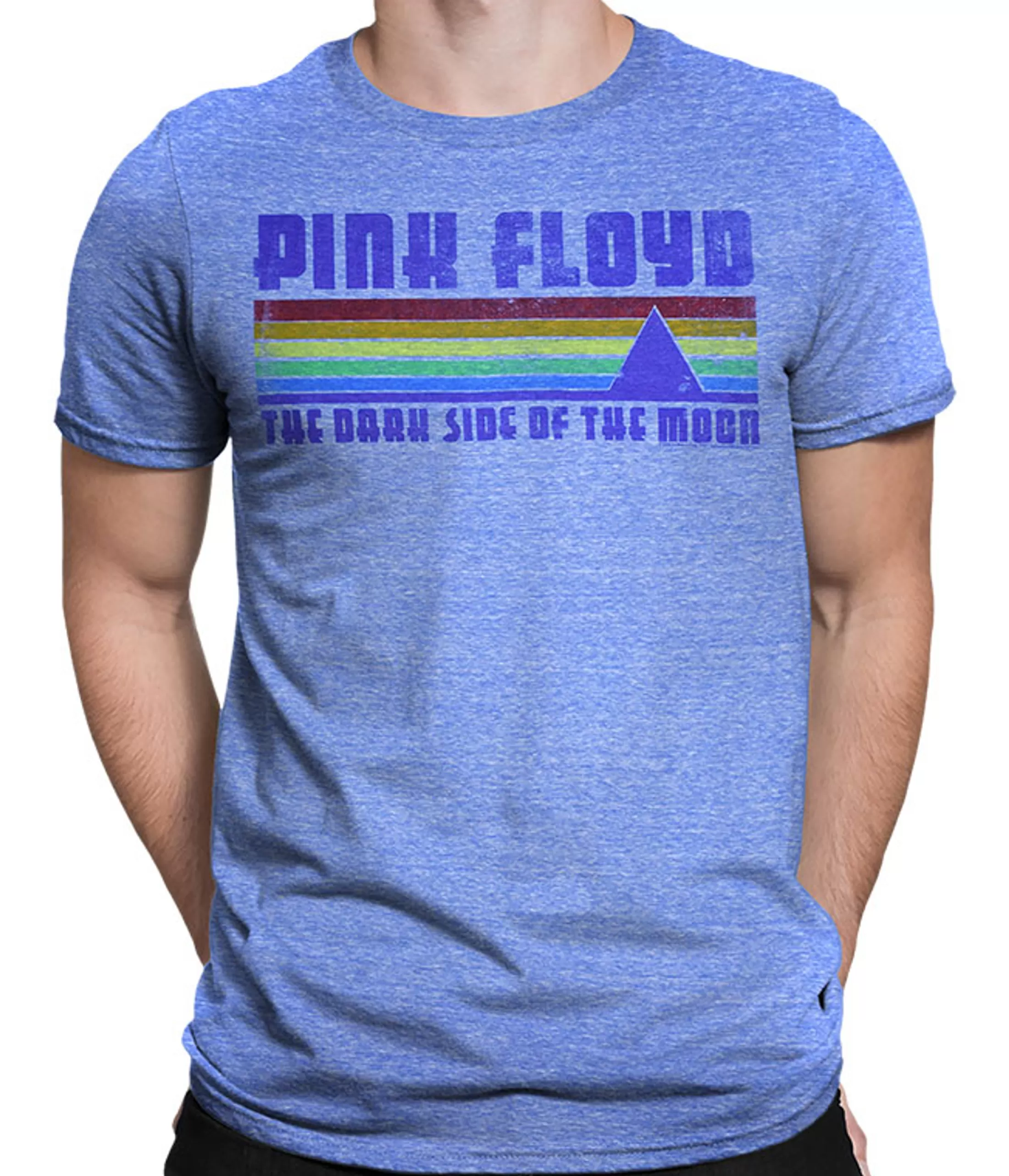 Tri-Blend T-Shirt | Pink Floyd<Liquid Blue On The Run Blue Heather Tri-Blend T-Shirt