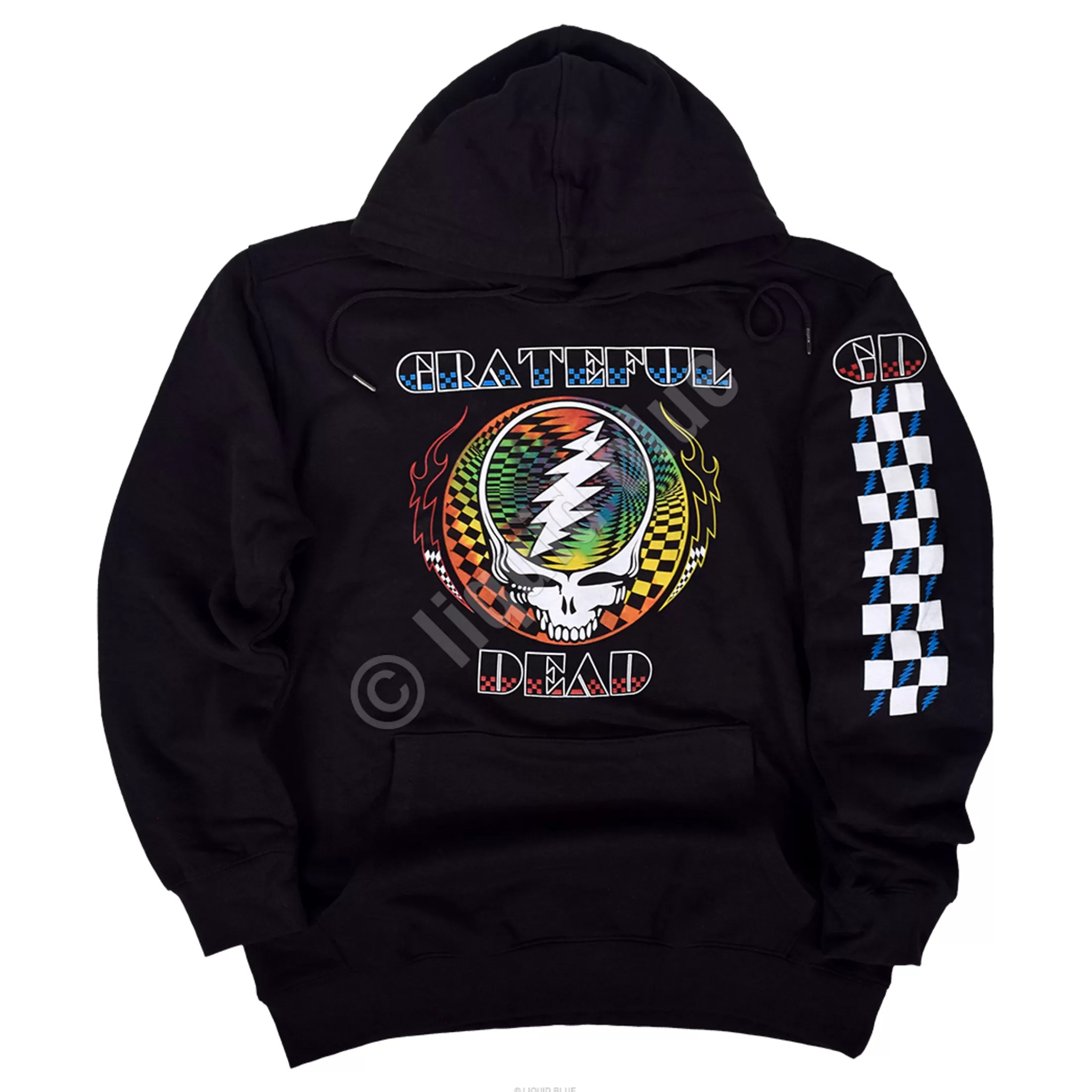 Hoodie | Grateful Dead<Liquid Blue Optic SYF Black Sleeve Printed Hoodie