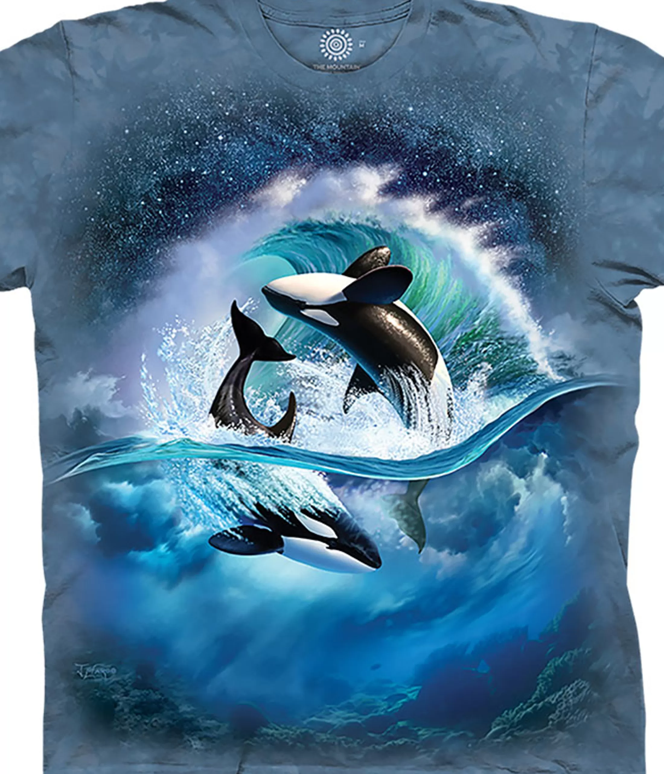 T-Shirt | Aquatic<Liquid Blue Orca Wave Classic Cotton T-Shirt