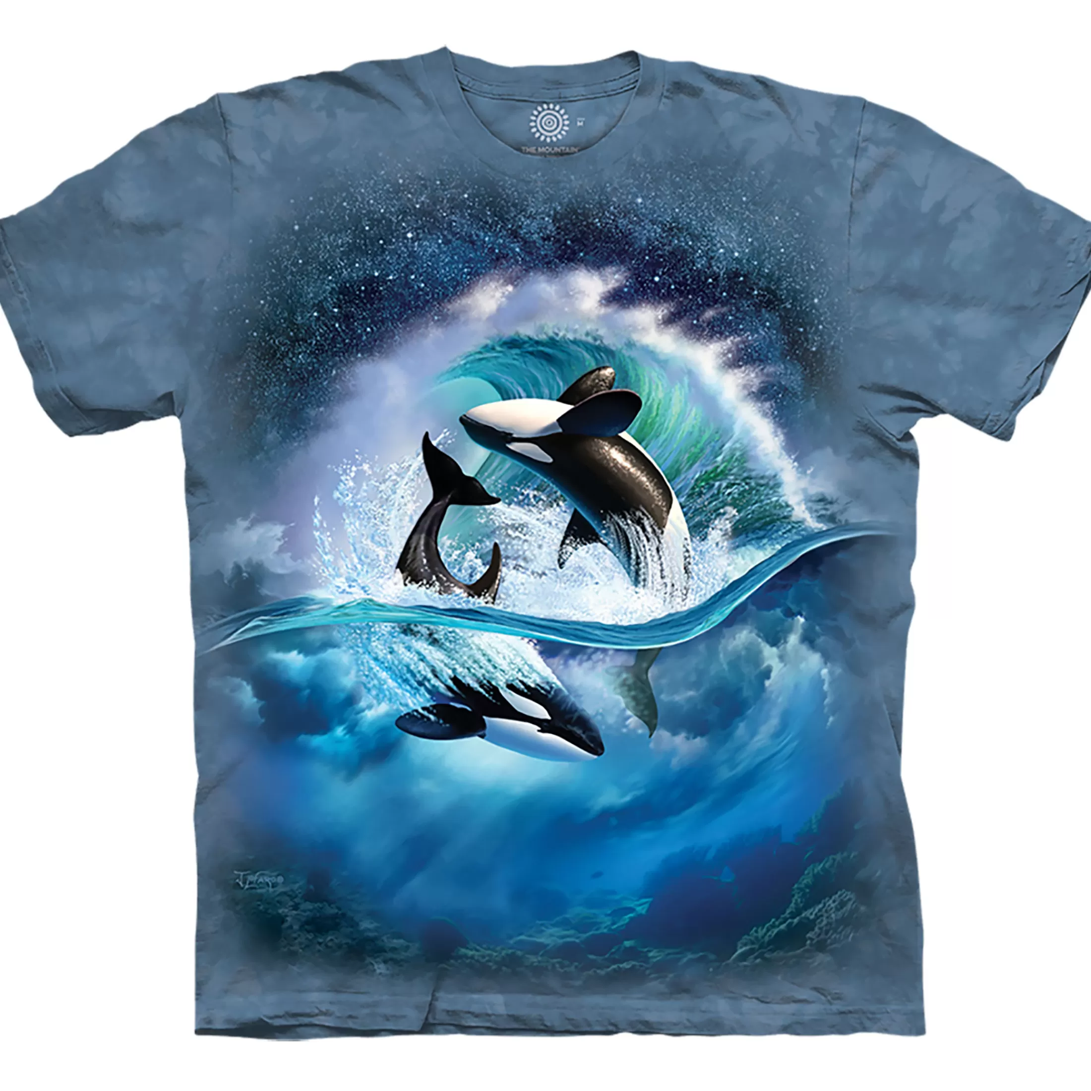 T-Shirt | Aquatic<Liquid Blue Orca Wave Classic Cotton T-Shirt