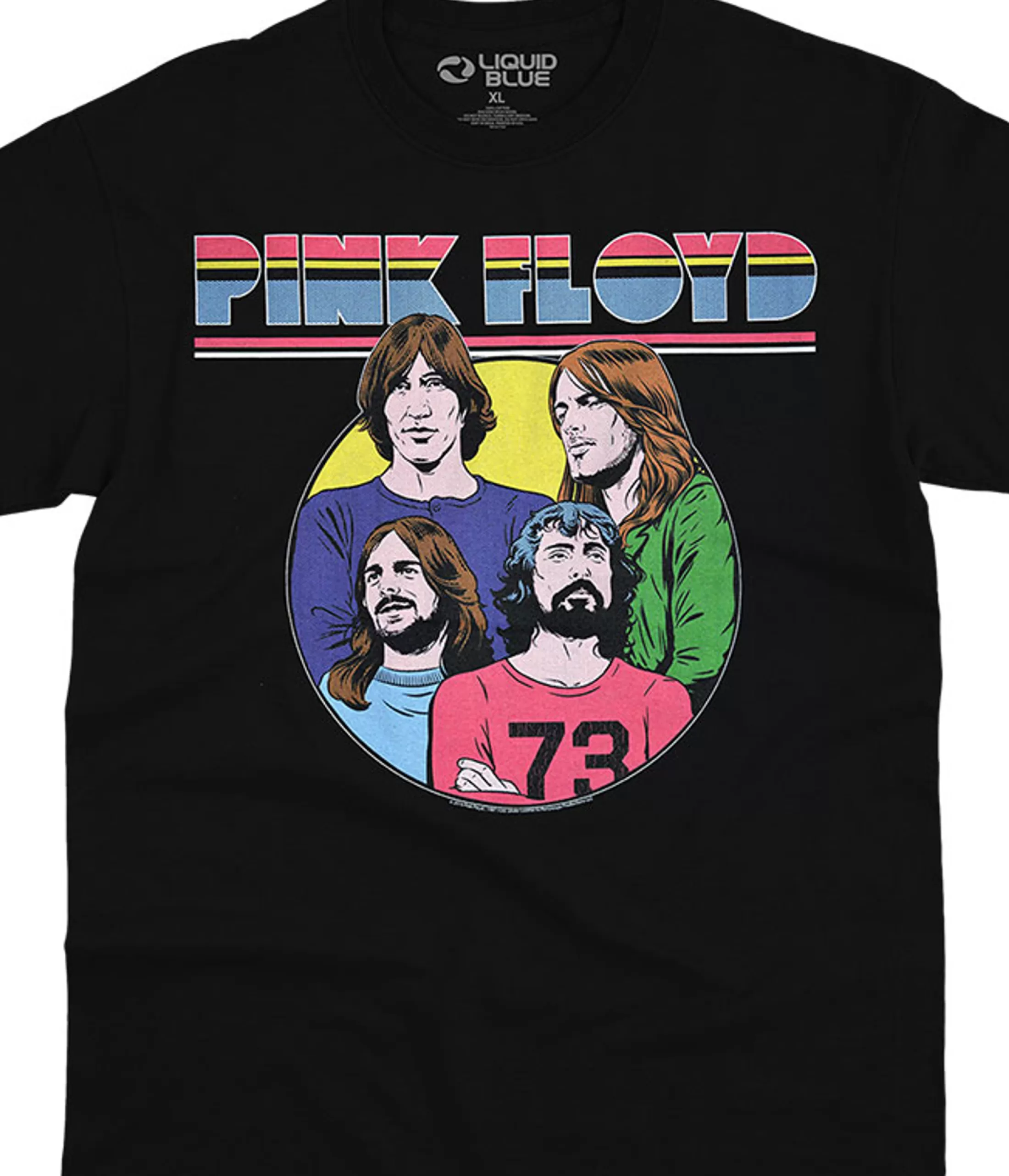 T-Shirt | Pink Floyd<Liquid Blue Ordinary Men Black T-Shirt