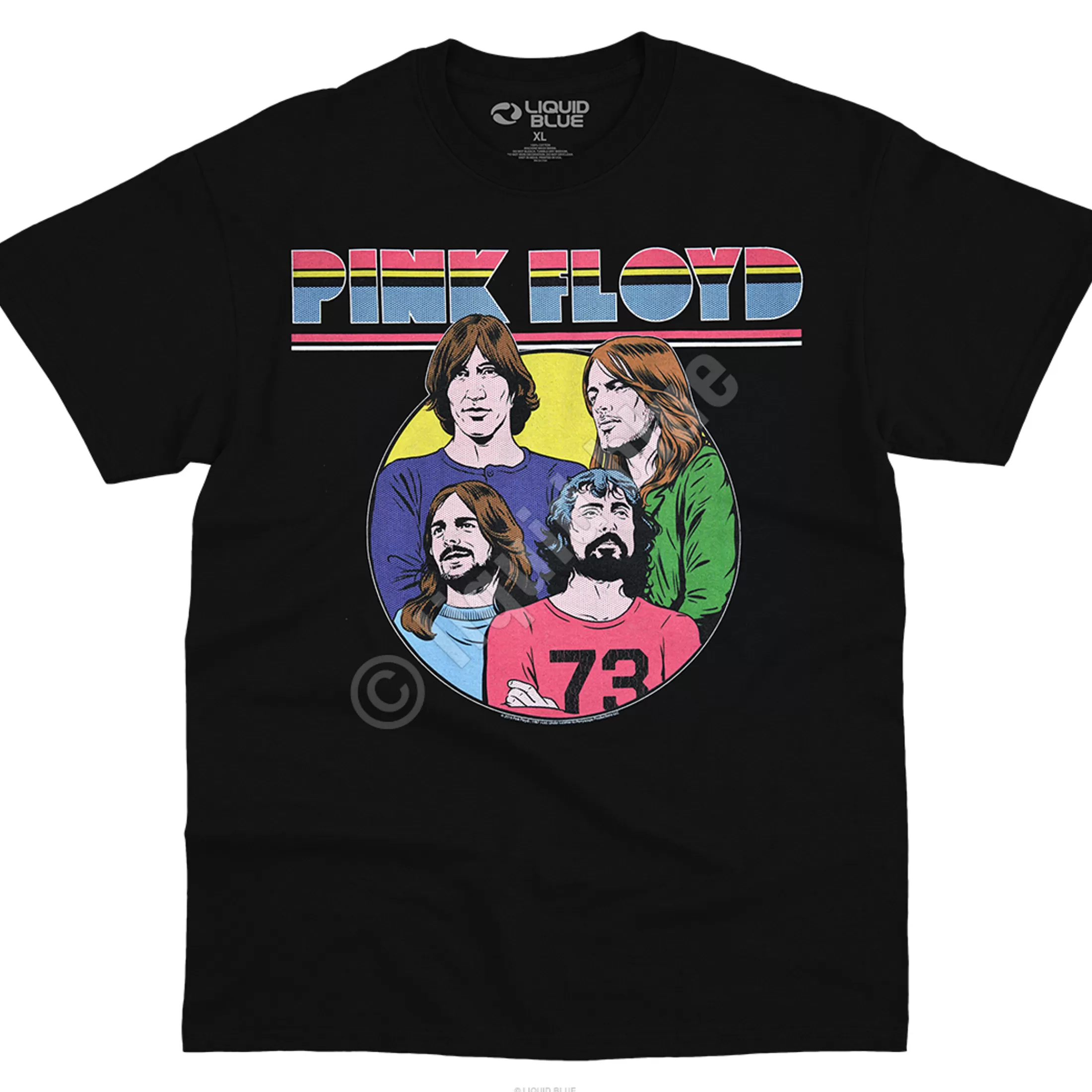 T-Shirt | Pink Floyd<Liquid Blue Ordinary Men Black T-Shirt