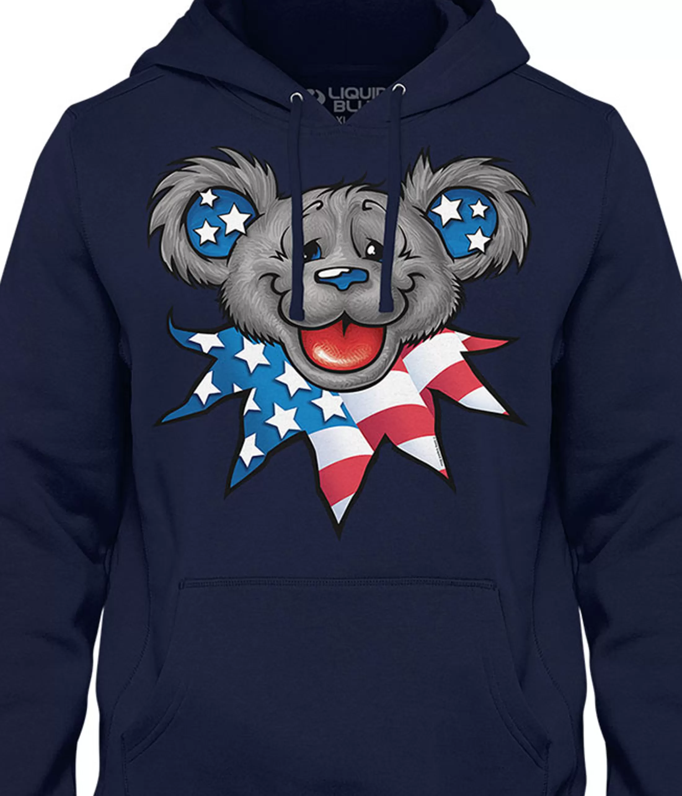 Hoodie | Patriot Bear Head<Liquid Blue Patriot Bear Head Hoodie