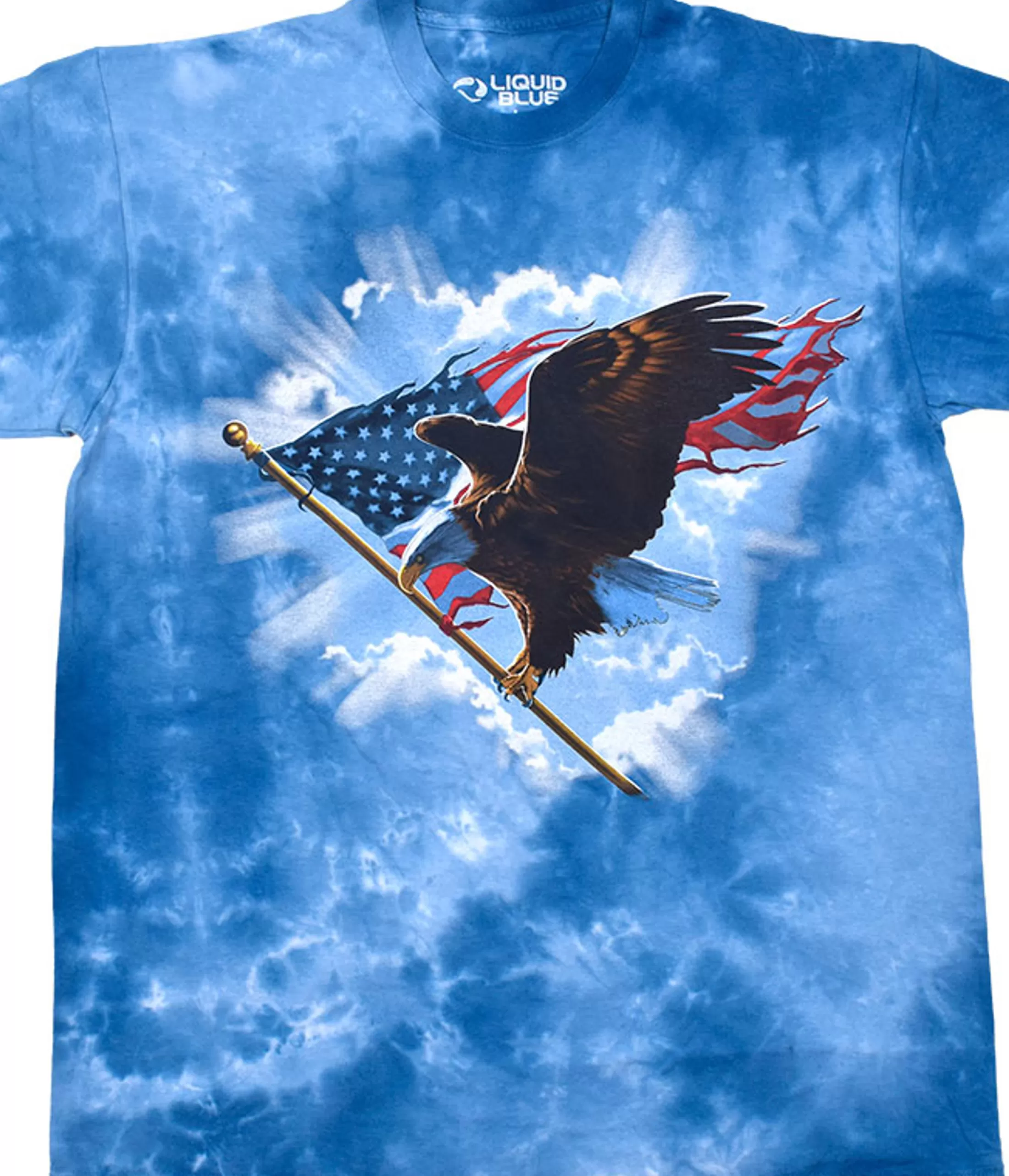 T-Shirt | American Wildlife<Liquid Blue Patriotic Flying Eagle Tie-Dye T-Shirt