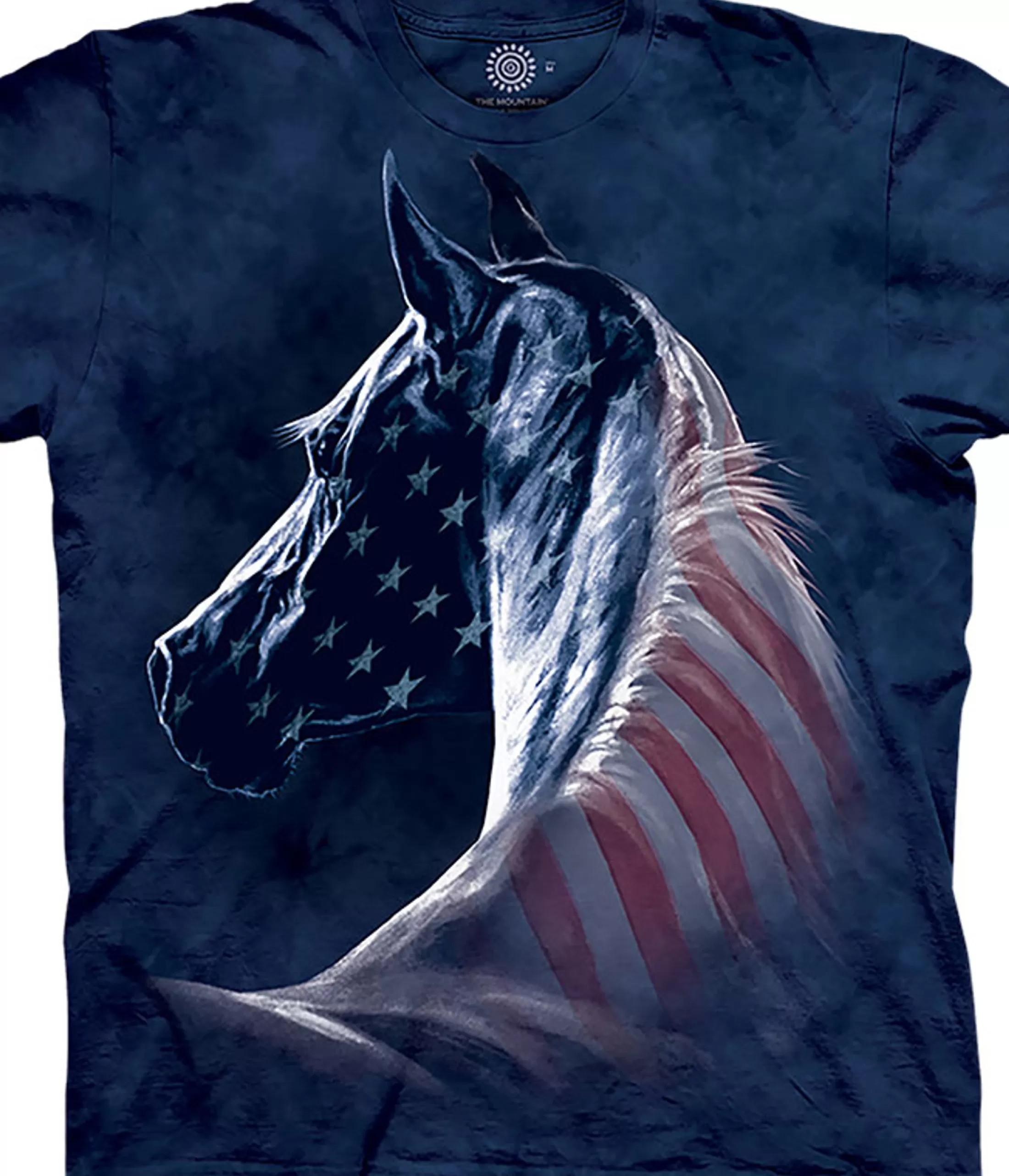 T-Shirt | Pets<Liquid Blue Patriotic Horse Classic Cotton T-Shirt