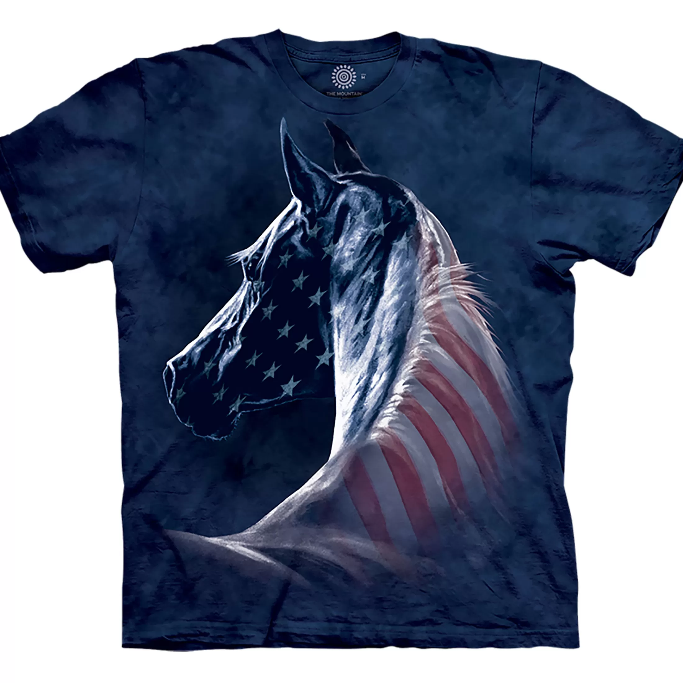 T-Shirt | Pets<Liquid Blue Patriotic Horse Classic Cotton T-Shirt