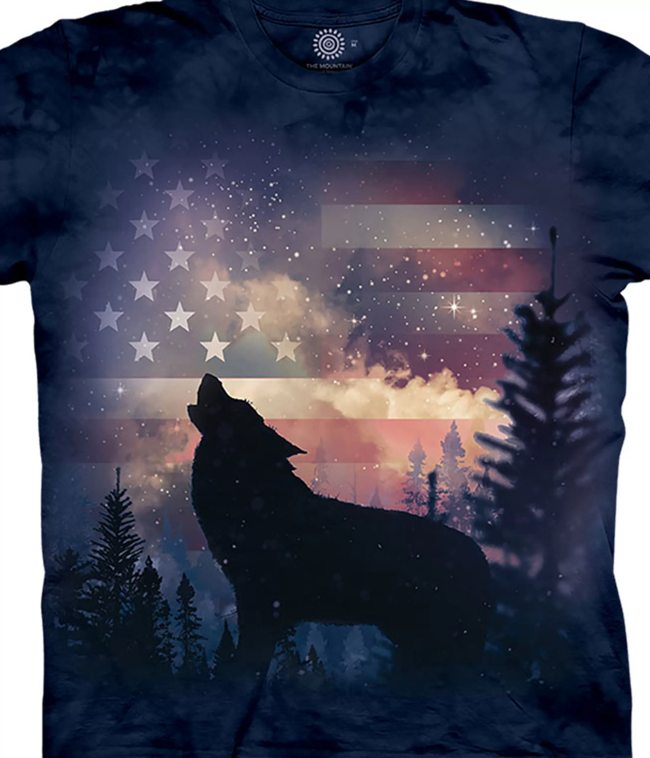 T-Shirt | Wolf Shirt Collection<Liquid Blue Patriotic Howl Classic Cotton T-Shirt