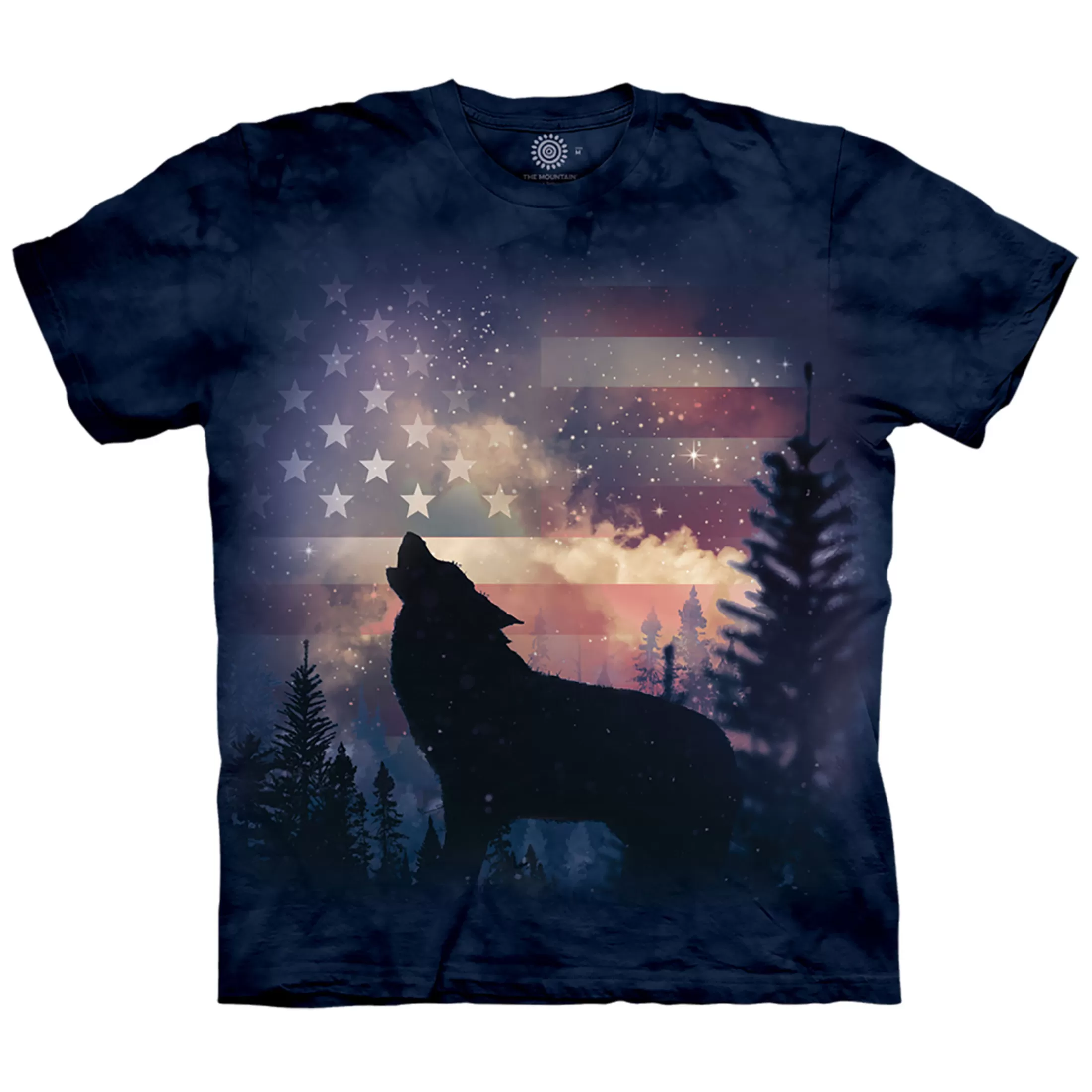 T-Shirt | Wolf Shirt Collection<Liquid Blue Patriotic Howl Classic Cotton T-Shirt