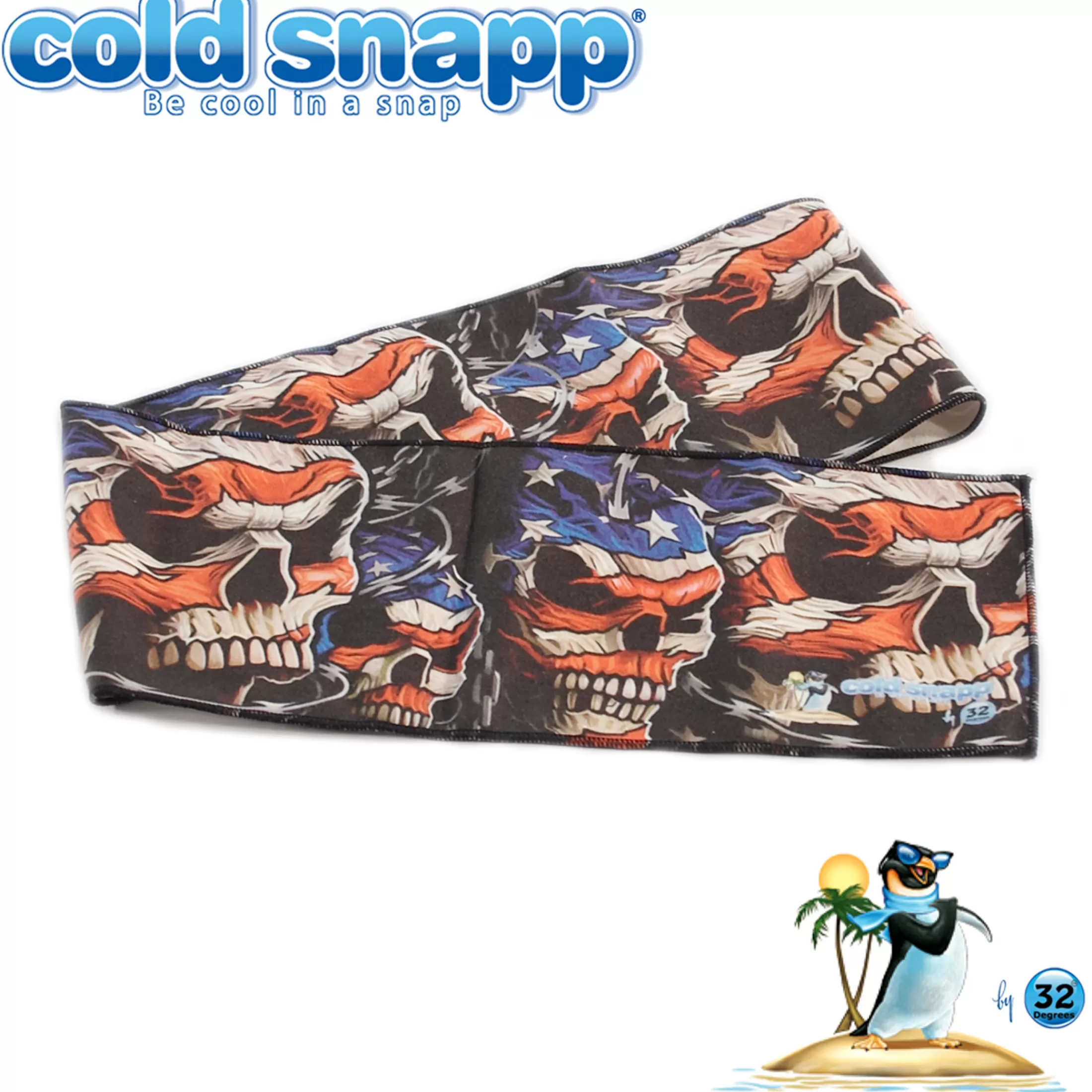 Cold Snapp<Liquid Blue Patriotic Skulls Sports Wrap