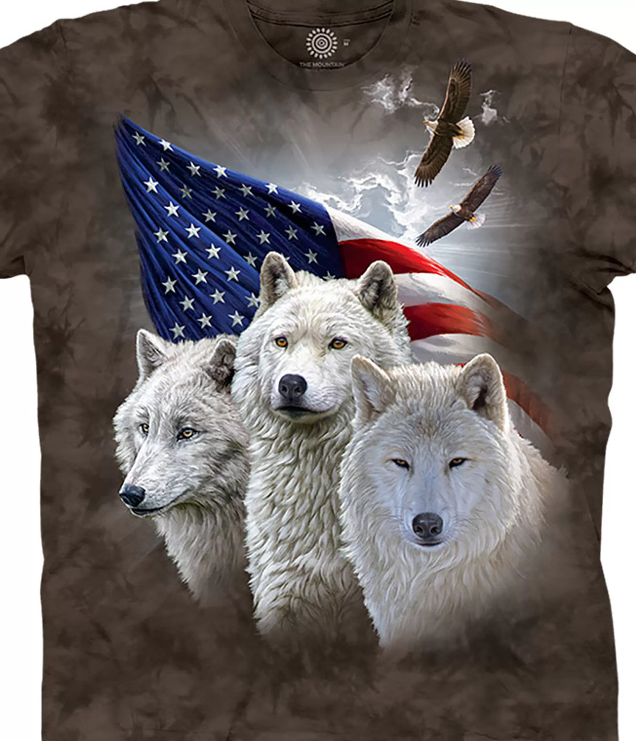 T-Shirt | Patriotic<Liquid Blue Patriotic Wolves Classic Cotton T-Shirt