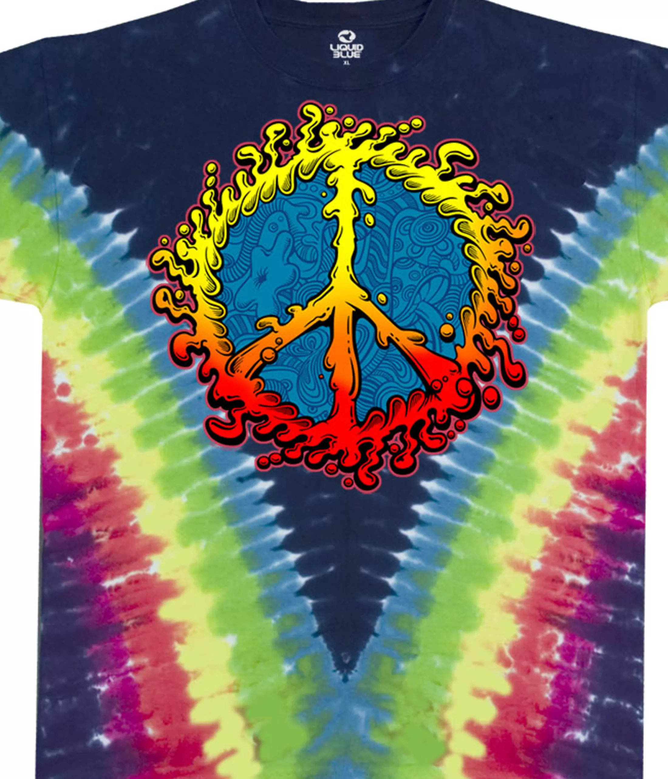 T-Shirt | Americana<Liquid Blue Peace Amoeba Tie-Dye T-Shirt