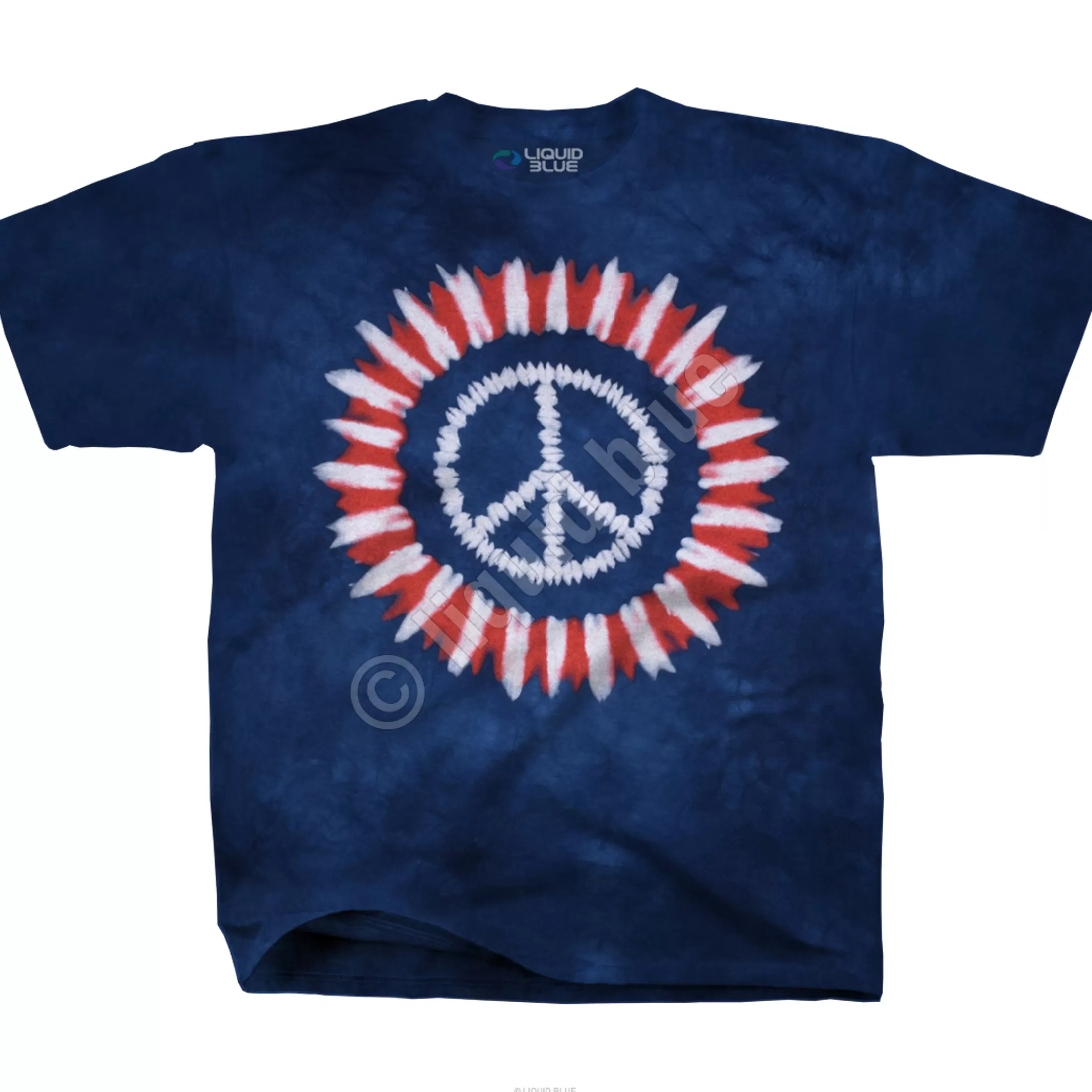 T-Shirt | Americana<Liquid Blue Peace Concentric Tie-Dye T-Shirt