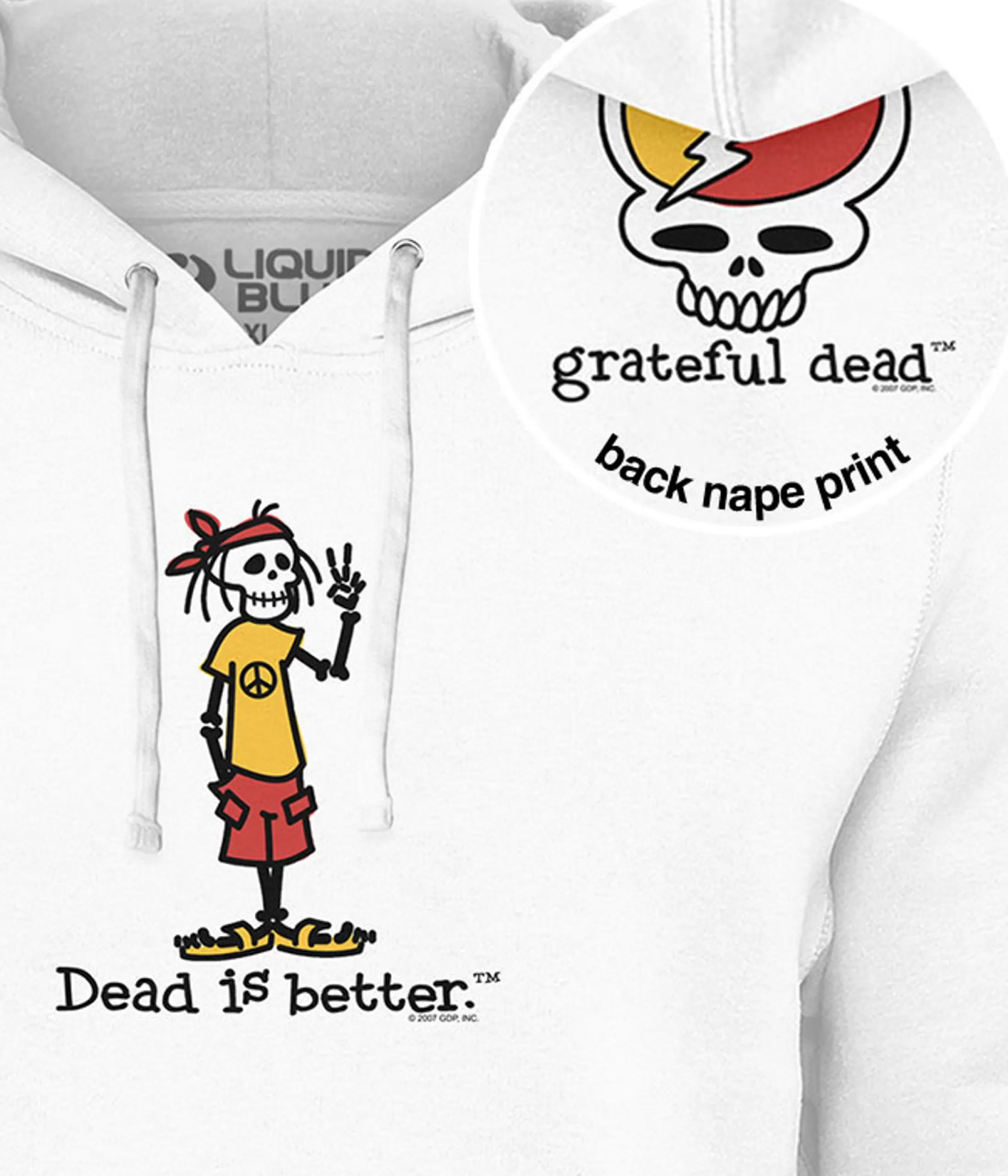 Hoodie | Grateful Dead<Liquid Blue Peace Dead Is Better Hoodie