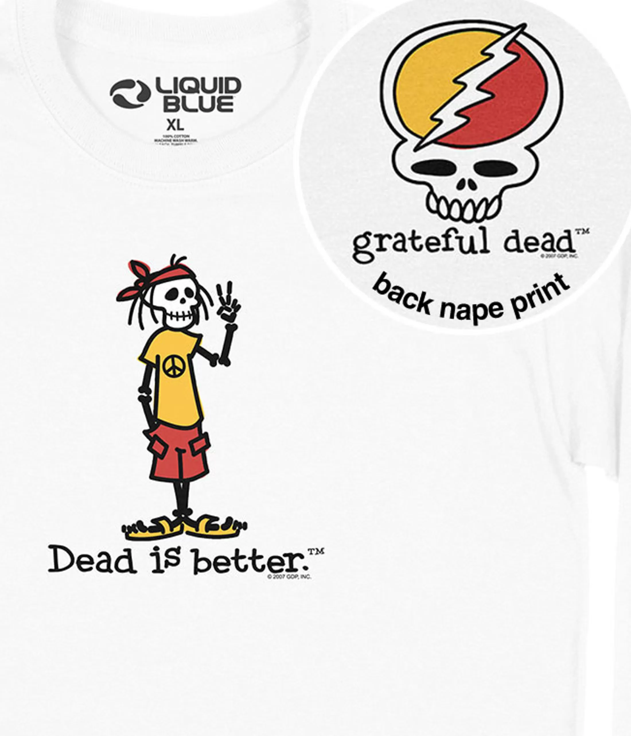 Long Sleeve | Grateful Dead<Liquid Blue Peace Dead Is Better Long Sleeve T-Shirt