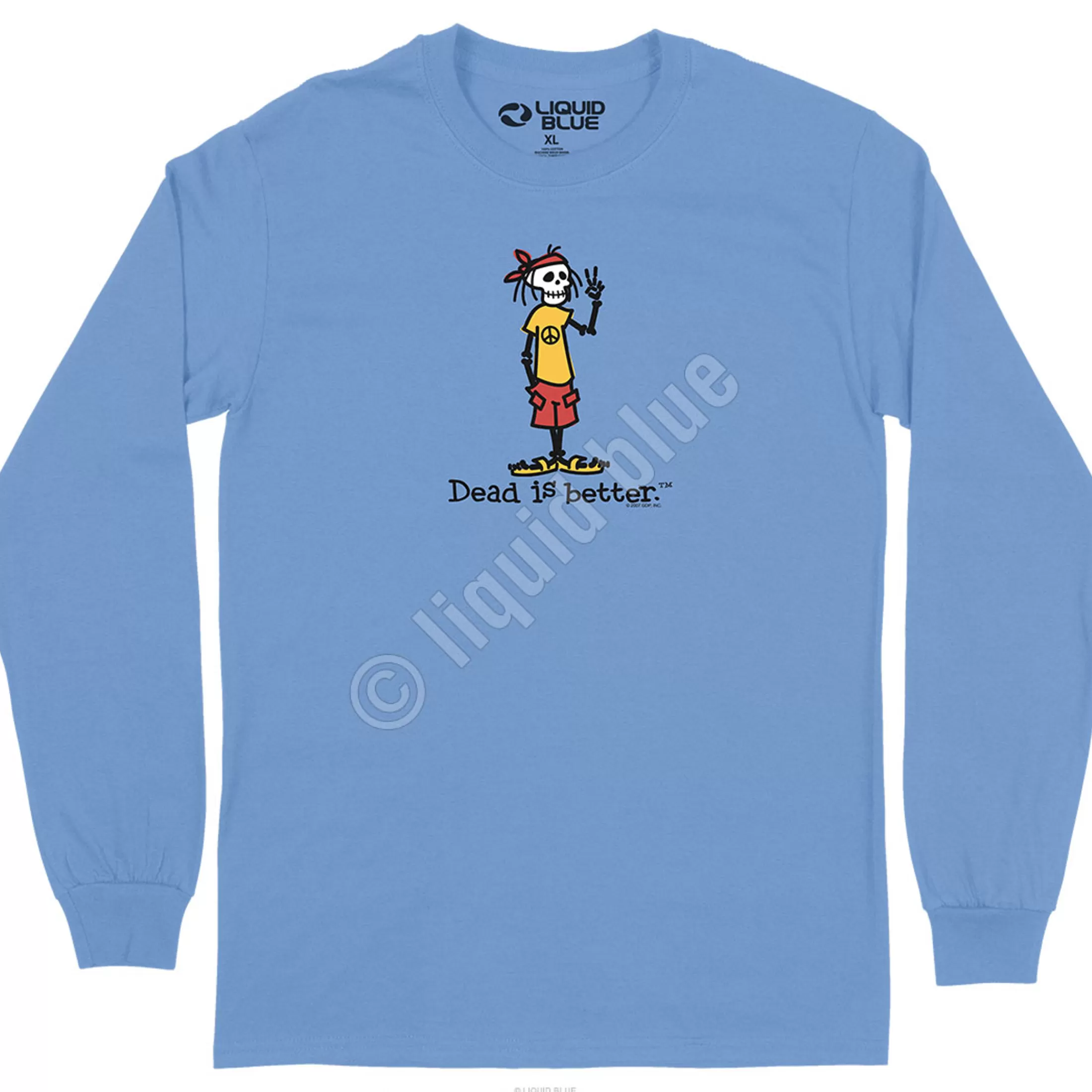 Long Sleeve | Grateful Dead<Liquid Blue Peace Dead Is Better Long Sleeve T-Shirt