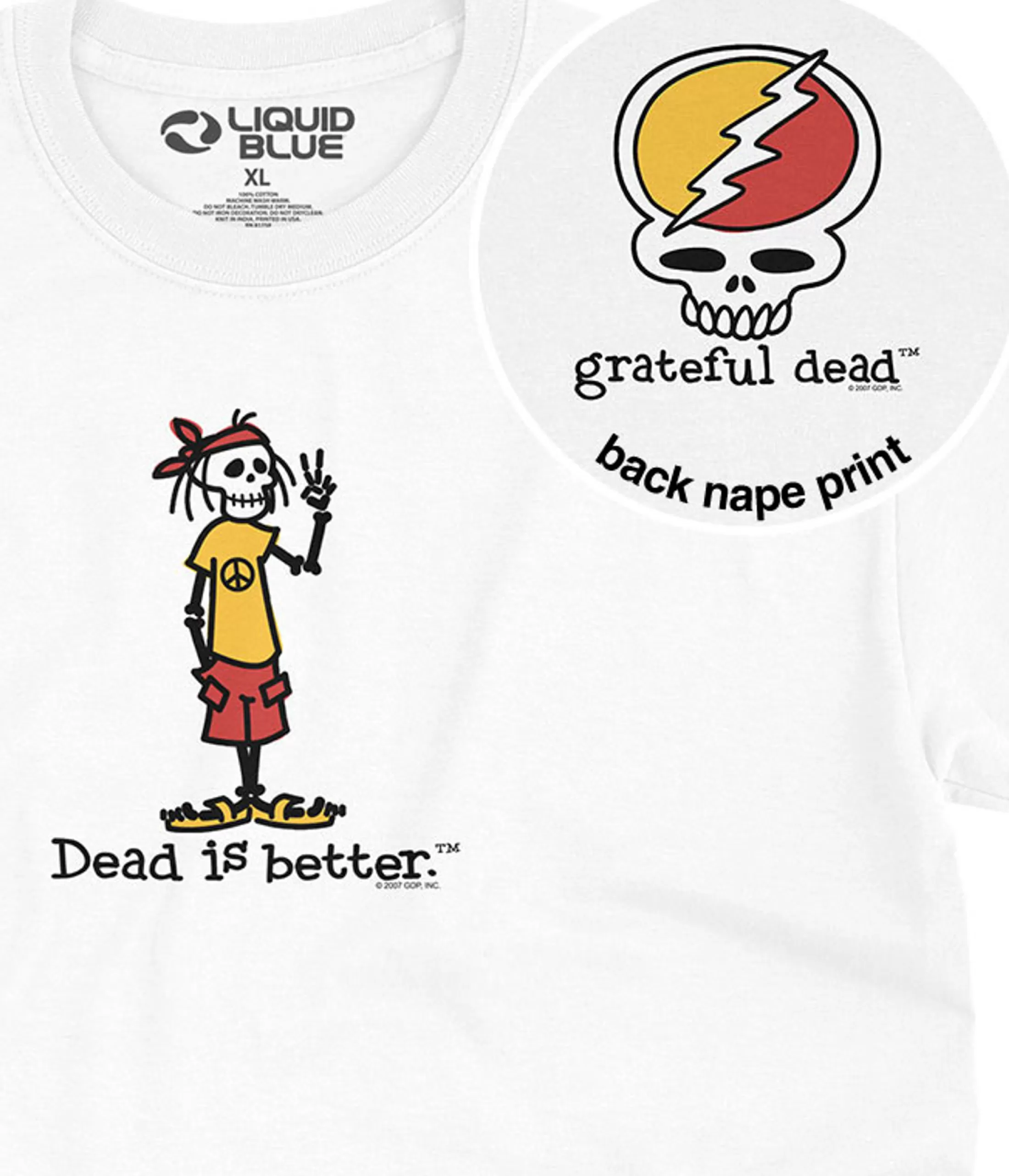 T-Shirt | Grateful Dead<Liquid Blue Peace Dead Is Better T-Shirt