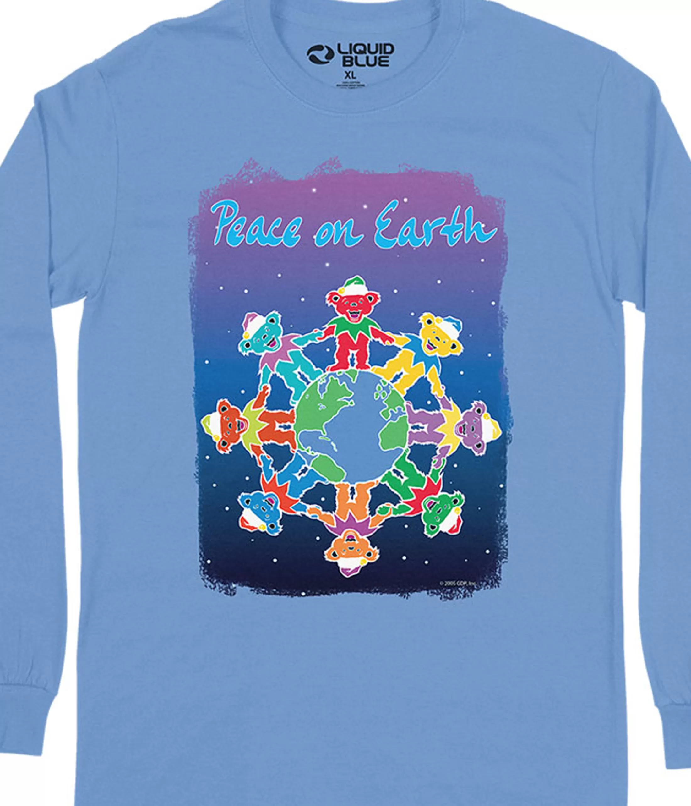 Long Sleeve | Peace On Earth<Liquid Blue Peace On Earth Long Sleeve T-Shirt