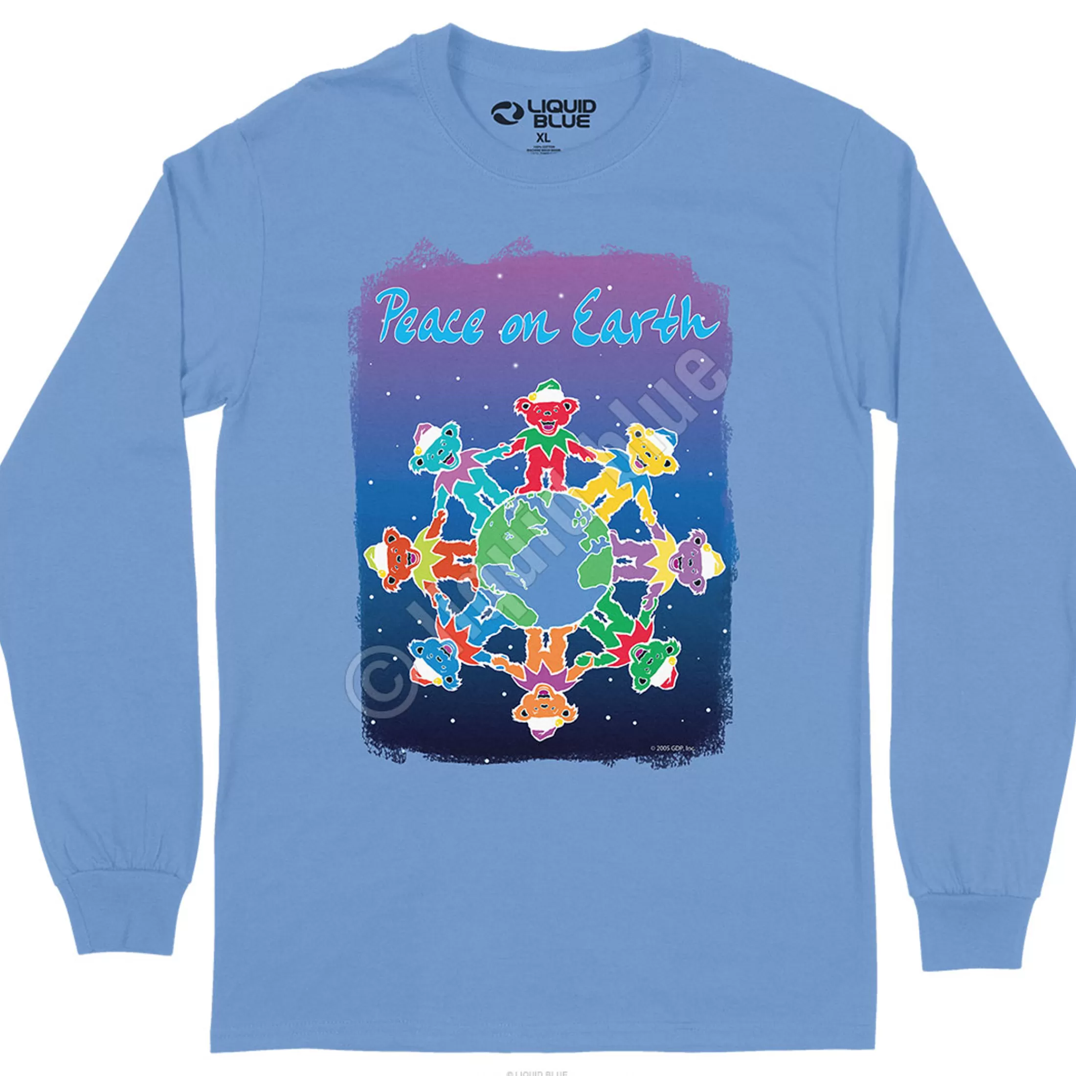 Long Sleeve | Peace On Earth<Liquid Blue Peace On Earth Long Sleeve T-Shirt