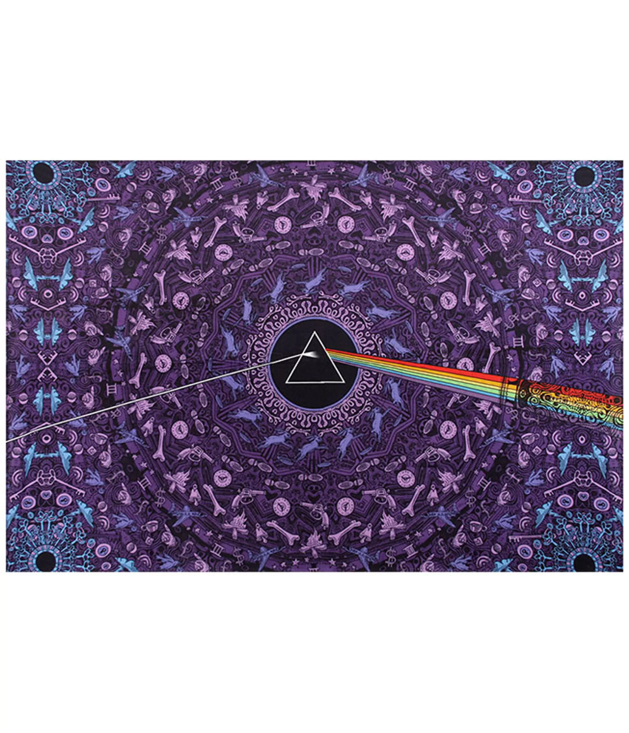 Pink Floyd<Liquid Blue PF Dark Side Lyric 3D Purple Tapestry