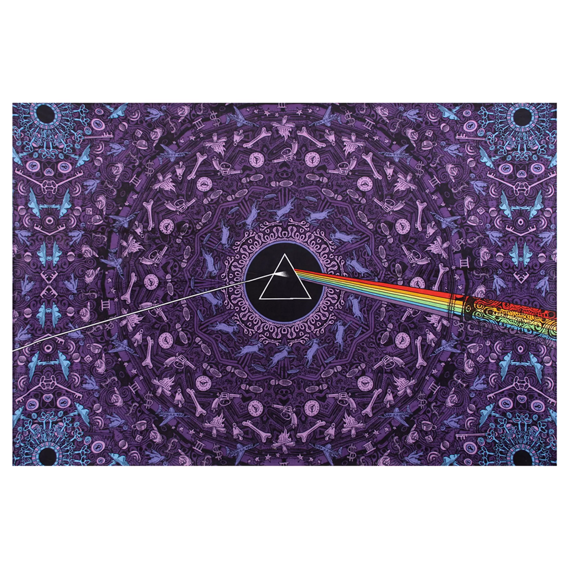 Pink Floyd<Liquid Blue PF Dark Side Lyric 3D Purple Tapestry