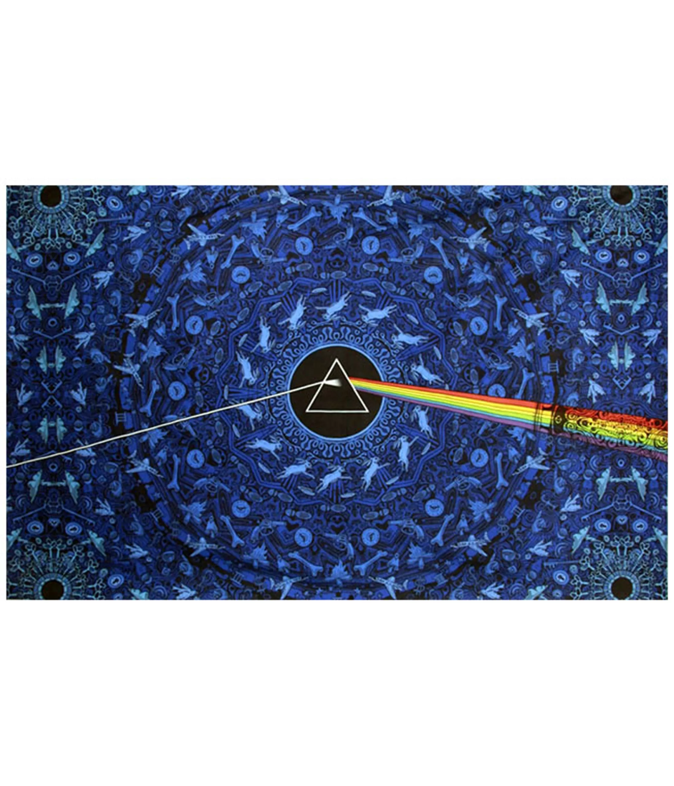 Pink Floyd<Liquid Blue PF Dark Side Lyric 3D Tapestry