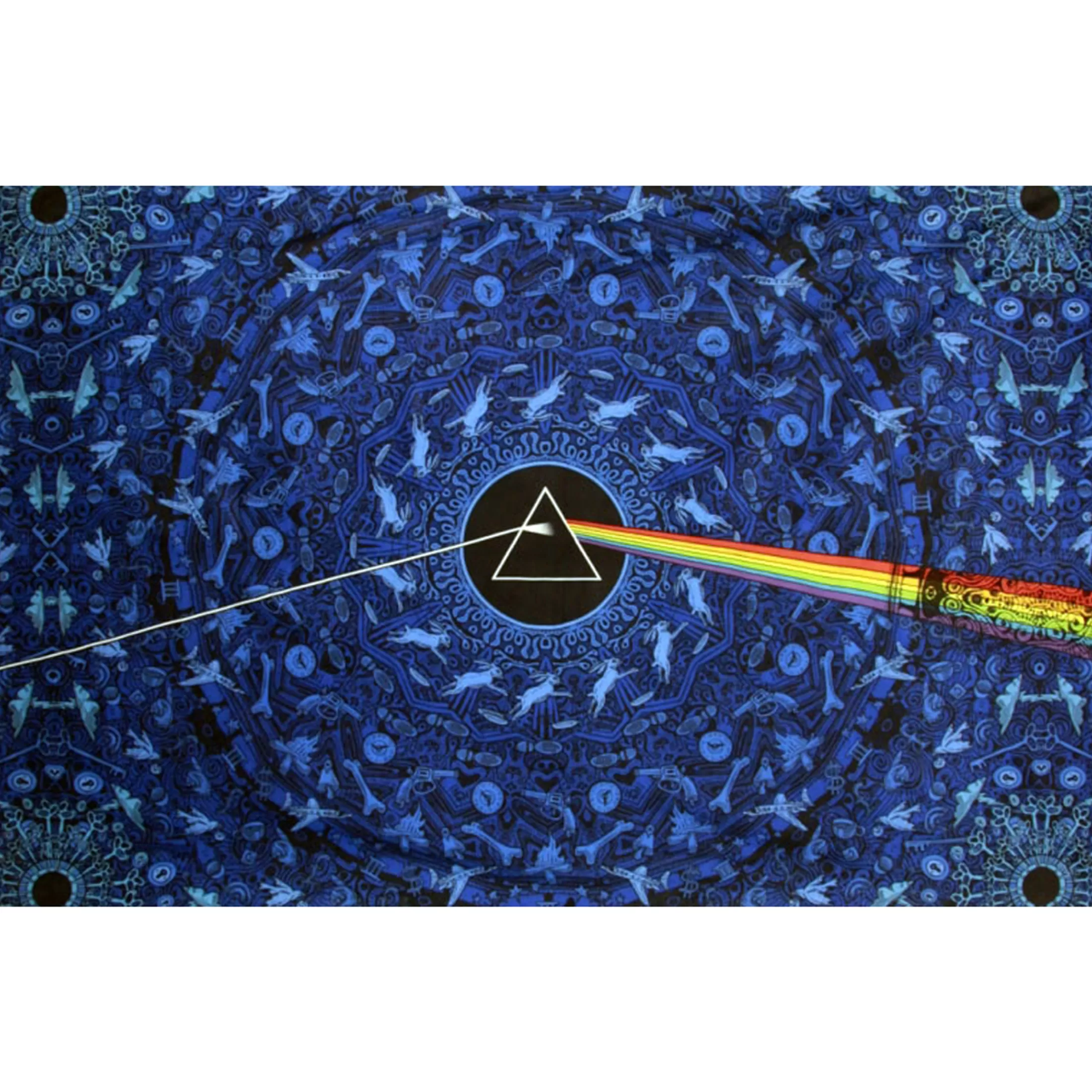 Pink Floyd<Liquid Blue PF Dark Side Lyric 3D Tapestry