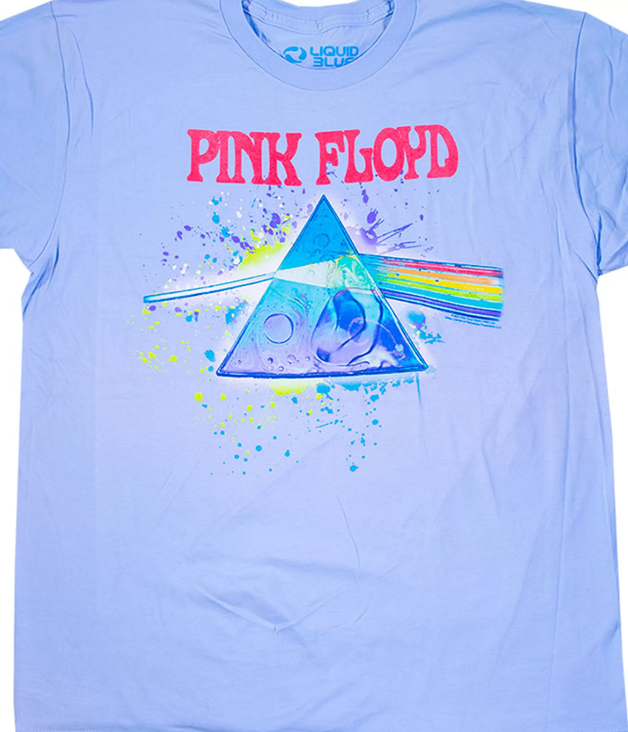 T-Shirt | Pink Floyd<Liquid Blue PF Oil Paint Light Blue Athletic T-Shirt