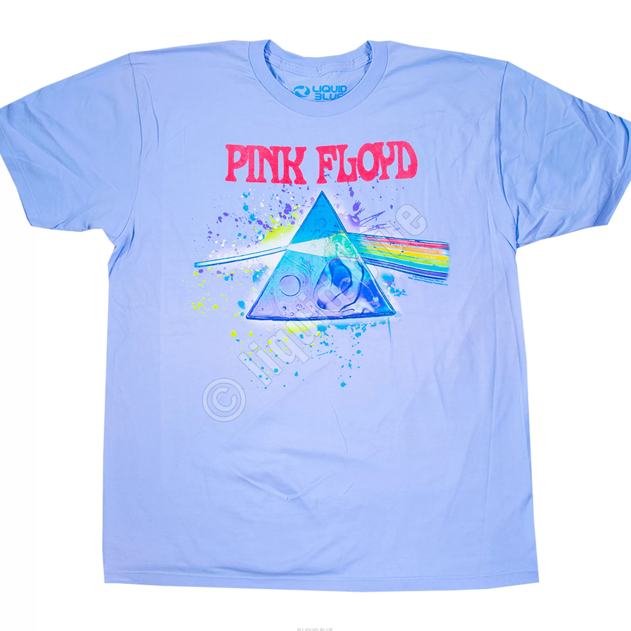 T-Shirt | Pink Floyd<Liquid Blue PF Oil Paint Light Blue Athletic T-Shirt