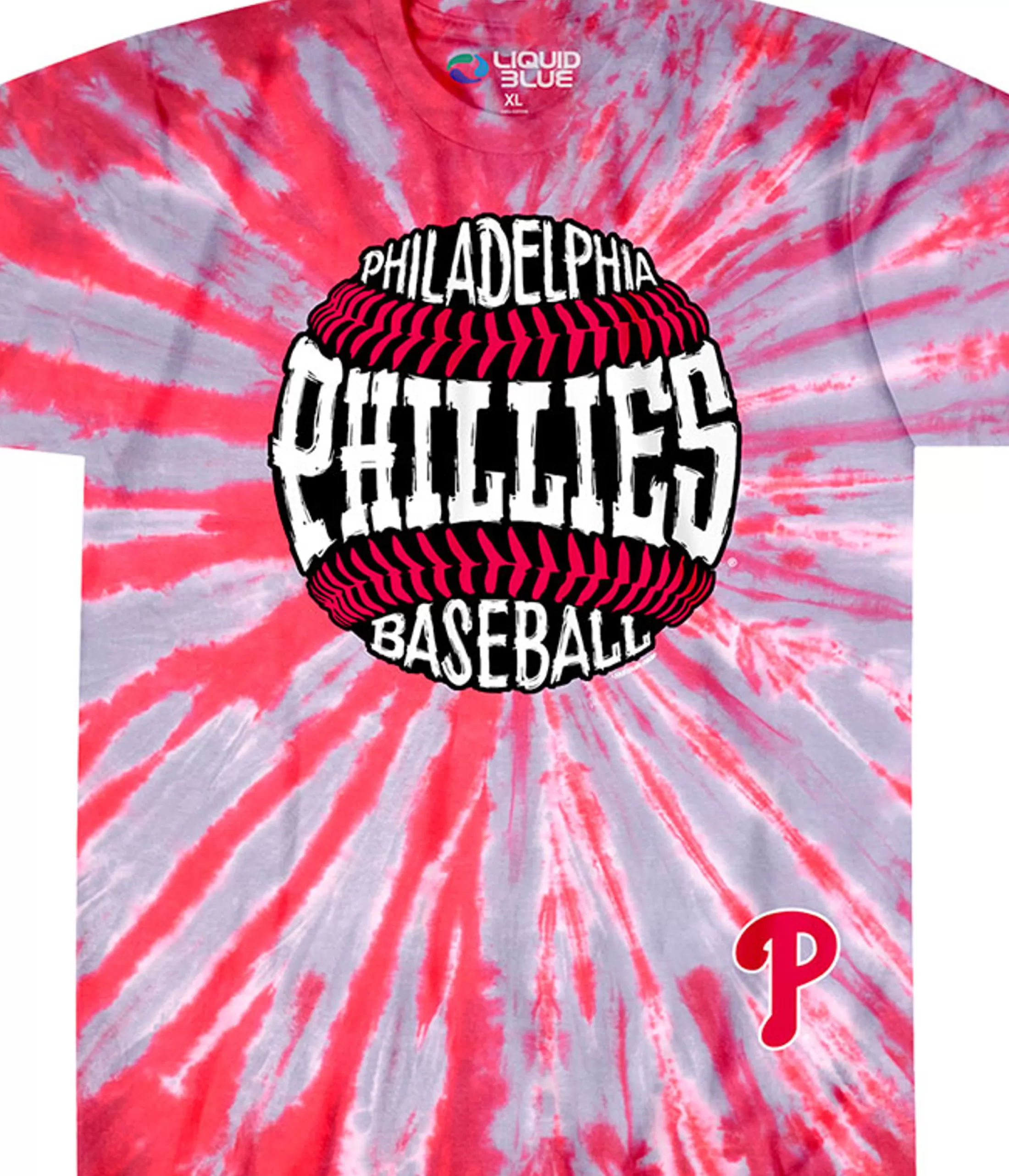 T-Shirt | Philadelphia Phillies<Liquid Blue Philadelphia Phillies Burst Tie-Dye T-Shirt