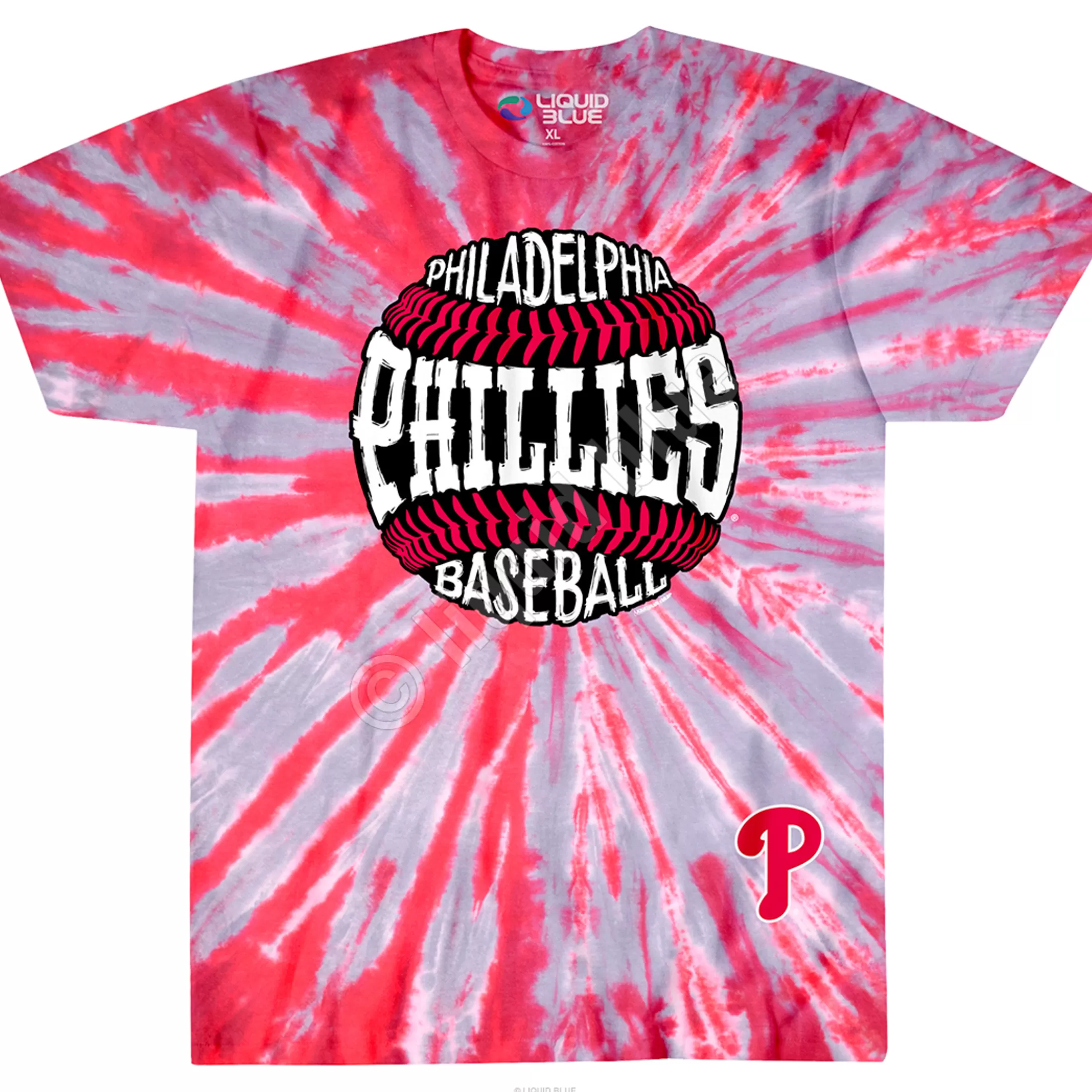 T-Shirt | Philadelphia Phillies<Liquid Blue Philadelphia Phillies Burst Tie-Dye T-Shirt