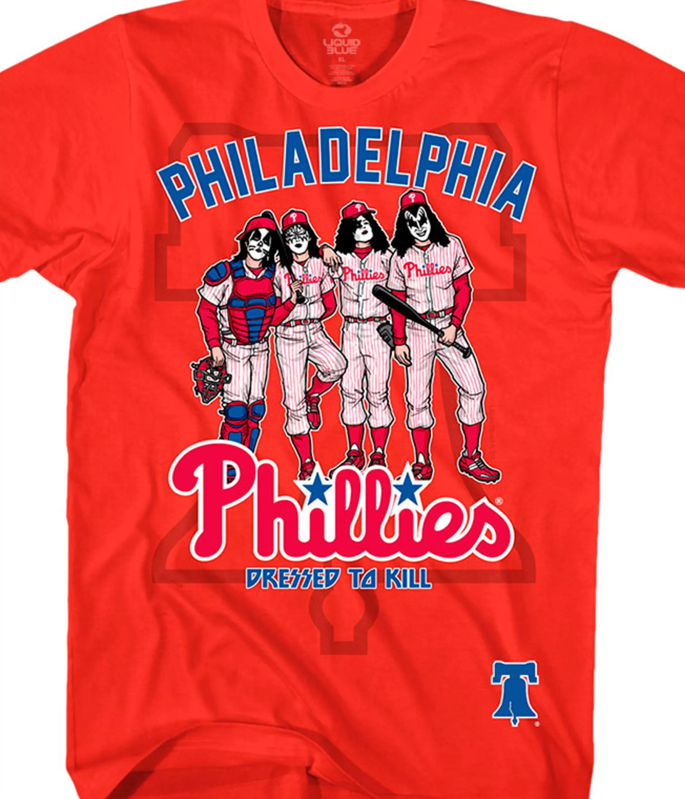 T-Shirt | Philadelphia Phillies<Liquid Blue Philadelphia Phillies Dressed to Kill Red T-Shirt