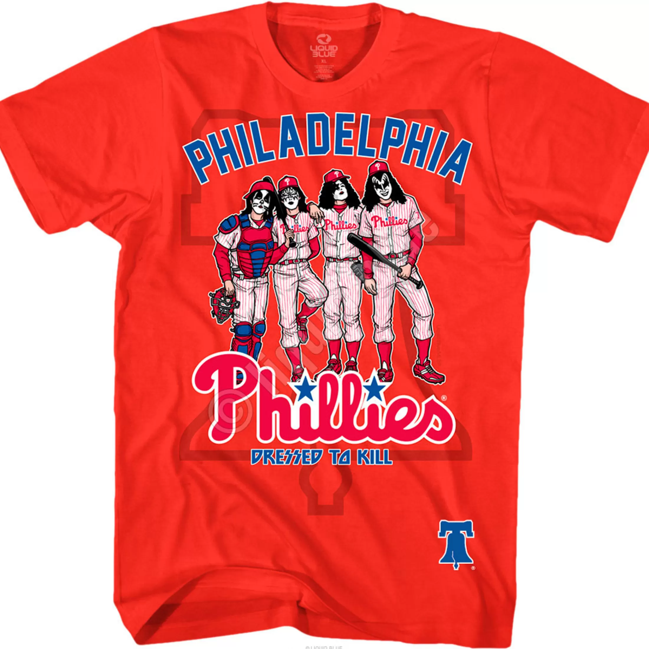 T-Shirt | Philadelphia Phillies<Liquid Blue Philadelphia Phillies Dressed to Kill Red T-Shirt