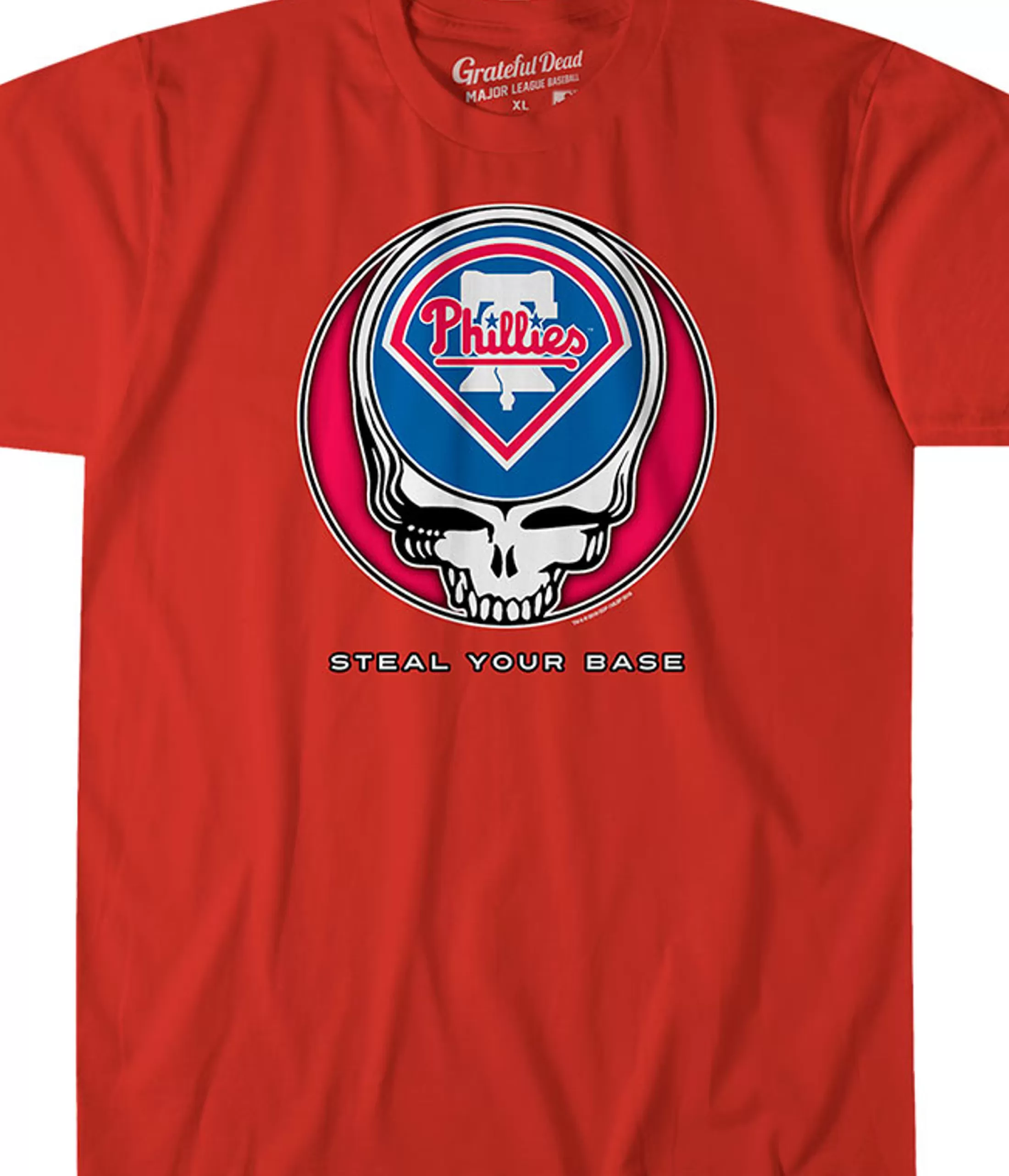 Athletic T-Shirt | Philadelphia Phillies<Liquid Blue Philadelphia Phillies Steal Your Base Red Athletic T-Shirt