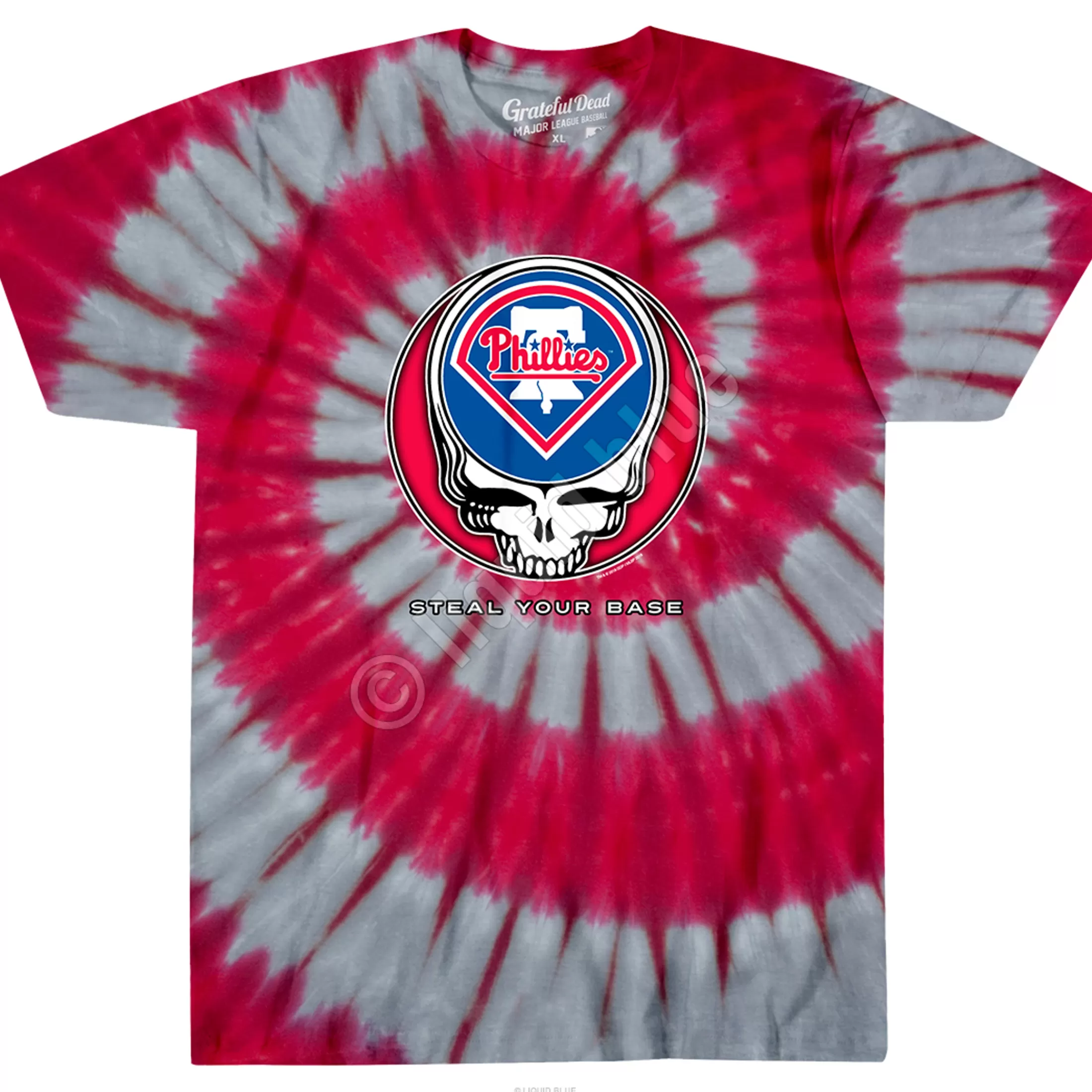 T-Shirt | Philadelphia Phillies<Liquid Blue Philadelphia Phillies Steal Your Base Tie-Dye T-Shirt