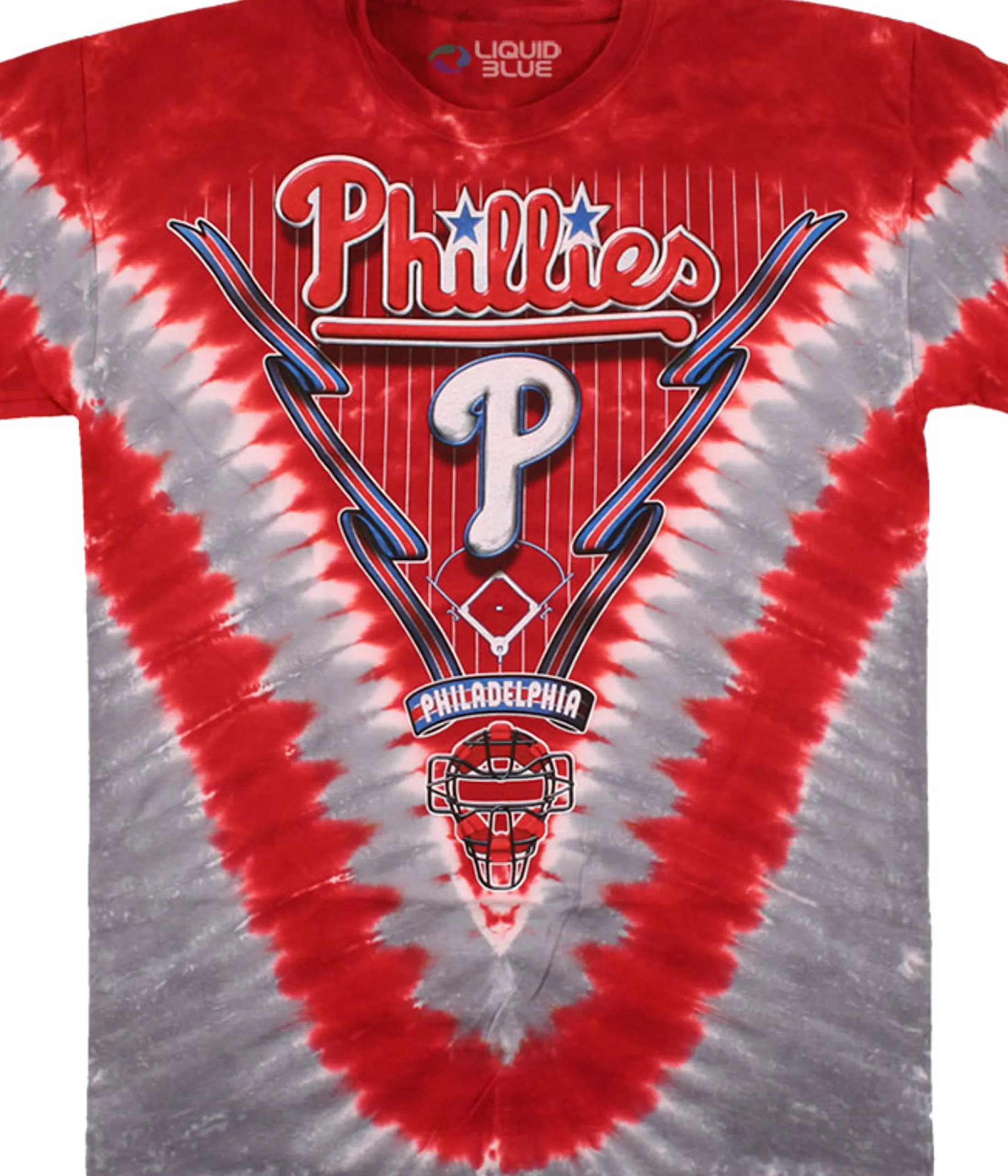 T-Shirt | Philadelphia Phillies<Liquid Blue Philadelphia Phillies V Tie-Dye T-Shirt