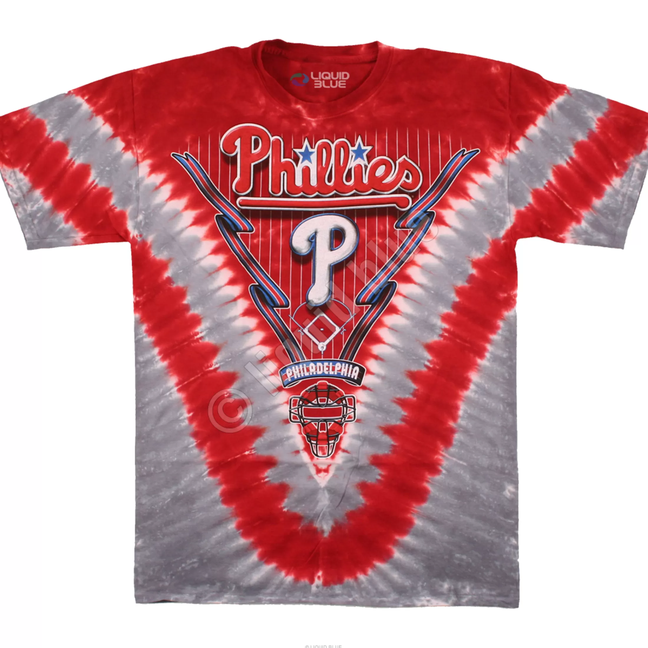 T-Shirt | Philadelphia Phillies<Liquid Blue Philadelphia Phillies V Tie-Dye T-Shirt