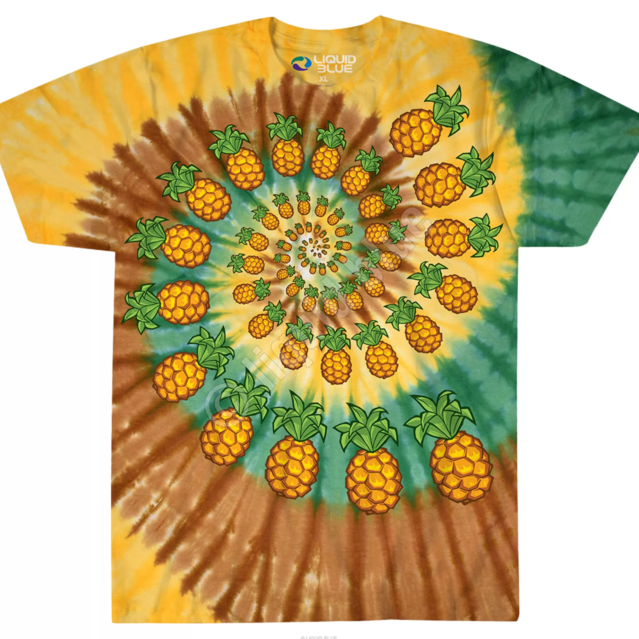 T-Shirt | Food<Liquid Blue Pineapple Spiral Tie-Dye T-Shirt