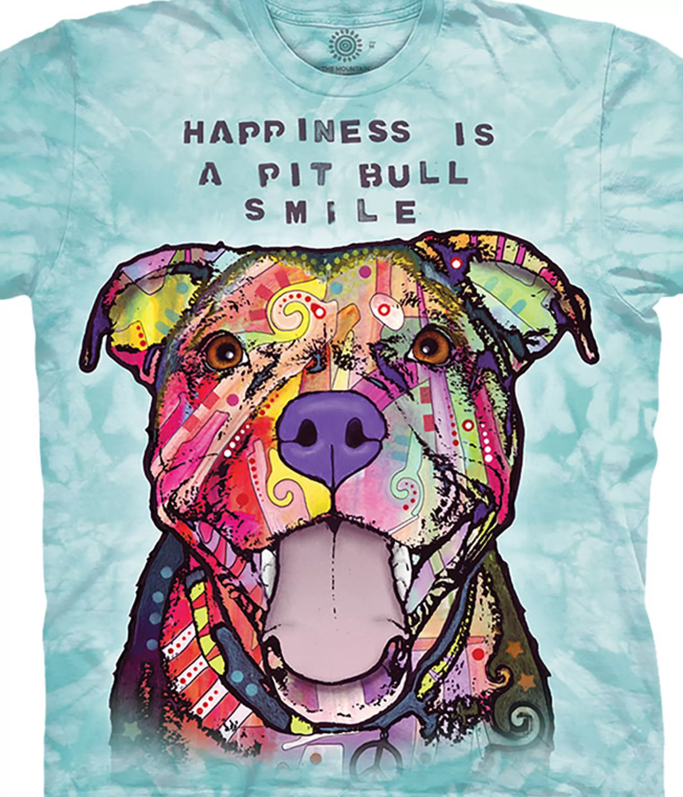 T-Shirt | Pets<Liquid Blue Pit Bull Smile Classic Cotton T-Shirt