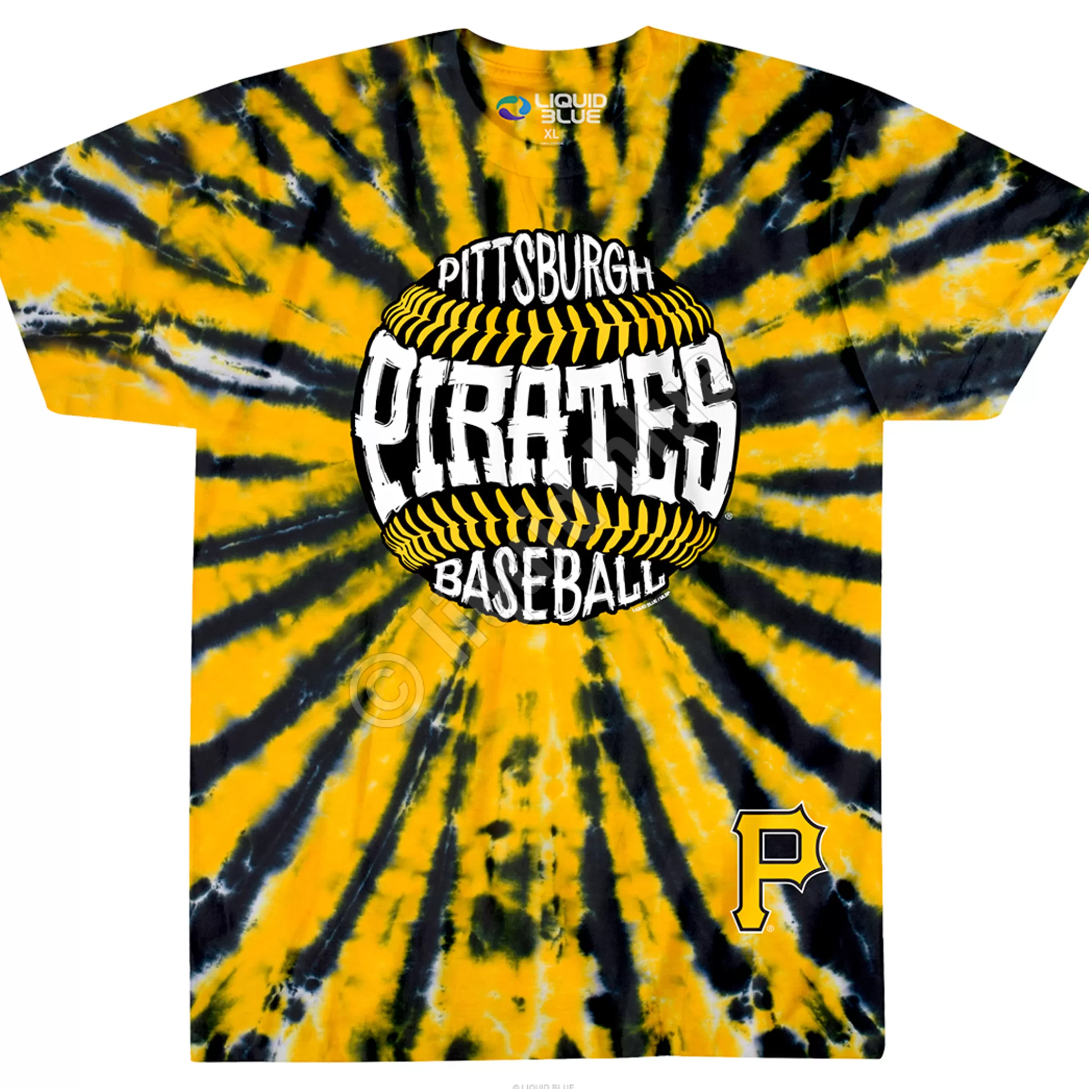 T-Shirt | Pittsburgh Pirates<Liquid Blue Pittsburgh Pirates Burst Tie-Dye T-Shirt