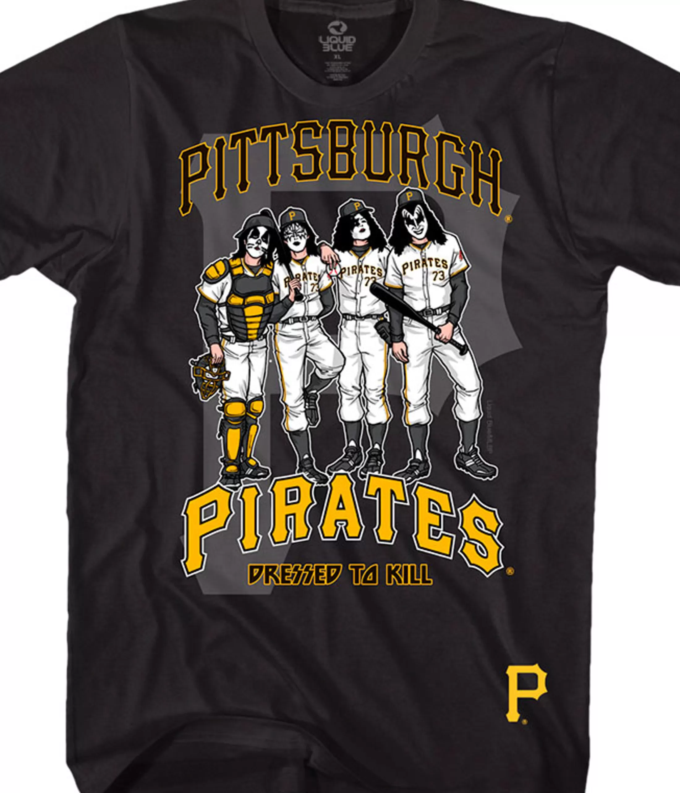 T-Shirt | Pittsburgh Pirates<Liquid Blue Pittsburgh Pirates Dressed to Kill Black T-Shirt