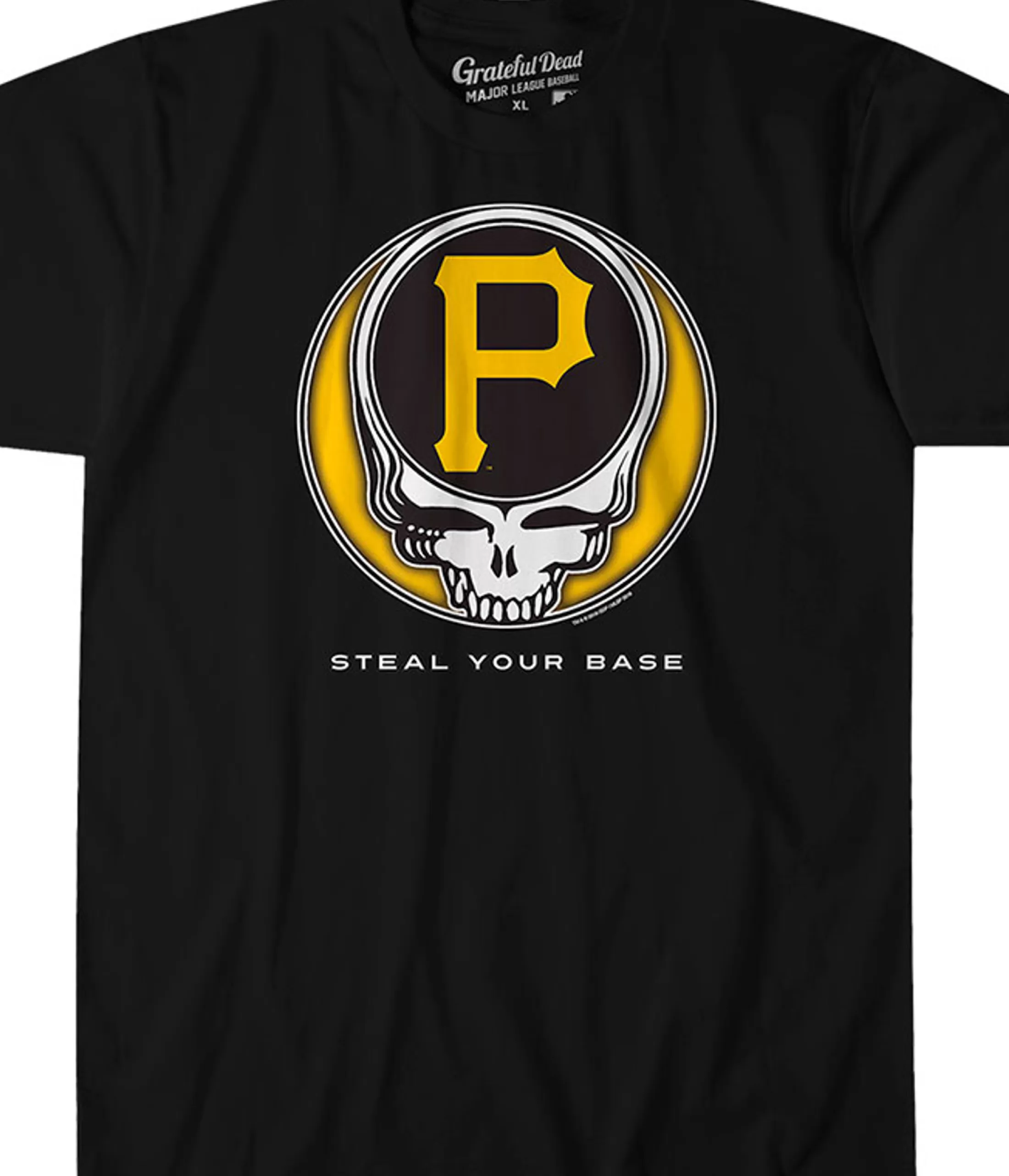 Athletic T-Shirt | Pittsburgh Pirates<Liquid Blue Pittsburgh Pirates Steal Your Base Black Athletic T-Shirt