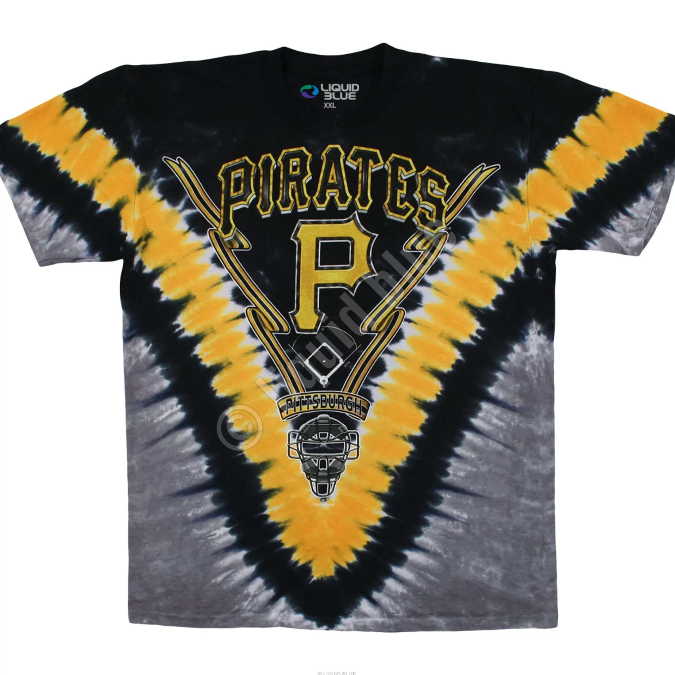 T-Shirt | Pittsburgh Pirates<Liquid Blue Pittsburgh Pirates V Tie-Dye T-Shirt