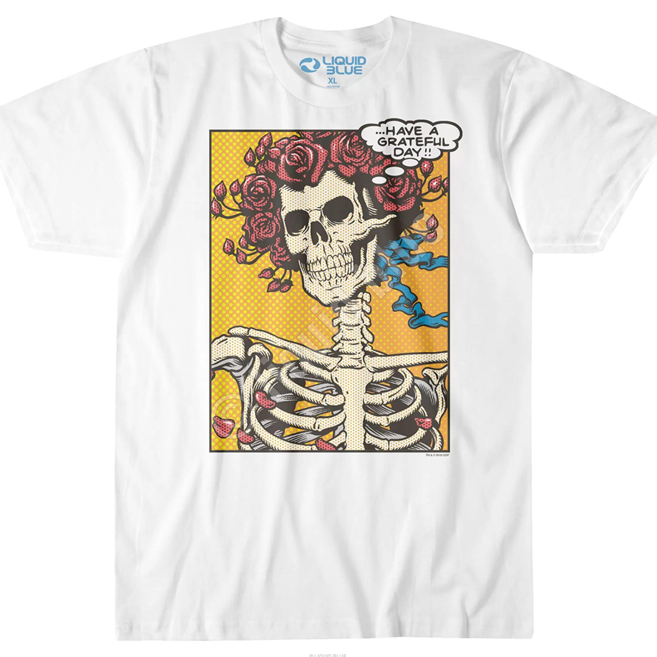 T-Shirt | Grateful Dead<Liquid Blue Pop Art Bertha White T-Shirt