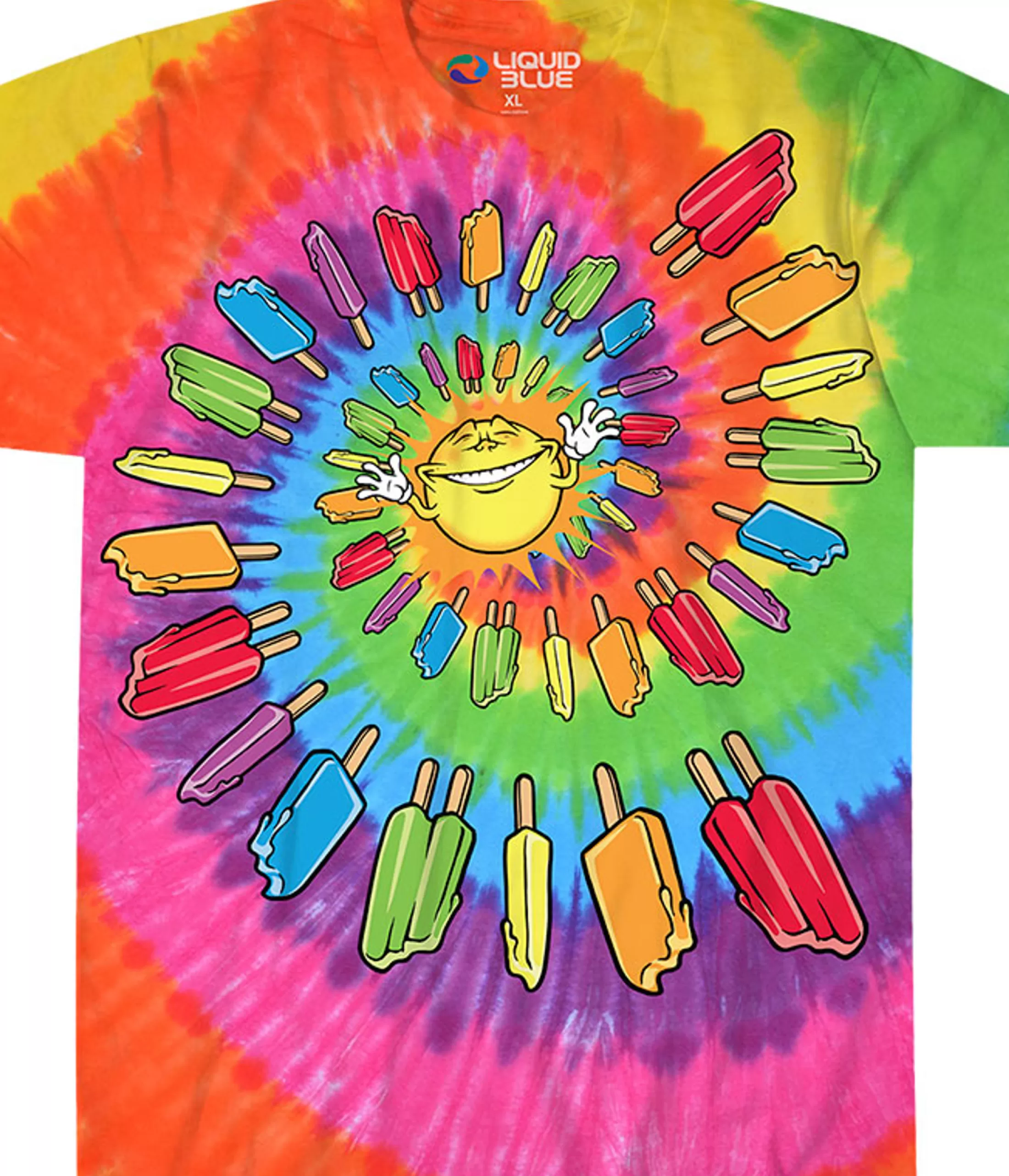 T-Shirt | Food<Liquid Blue Popsicle Spiral Tie-Dye T-Shirt