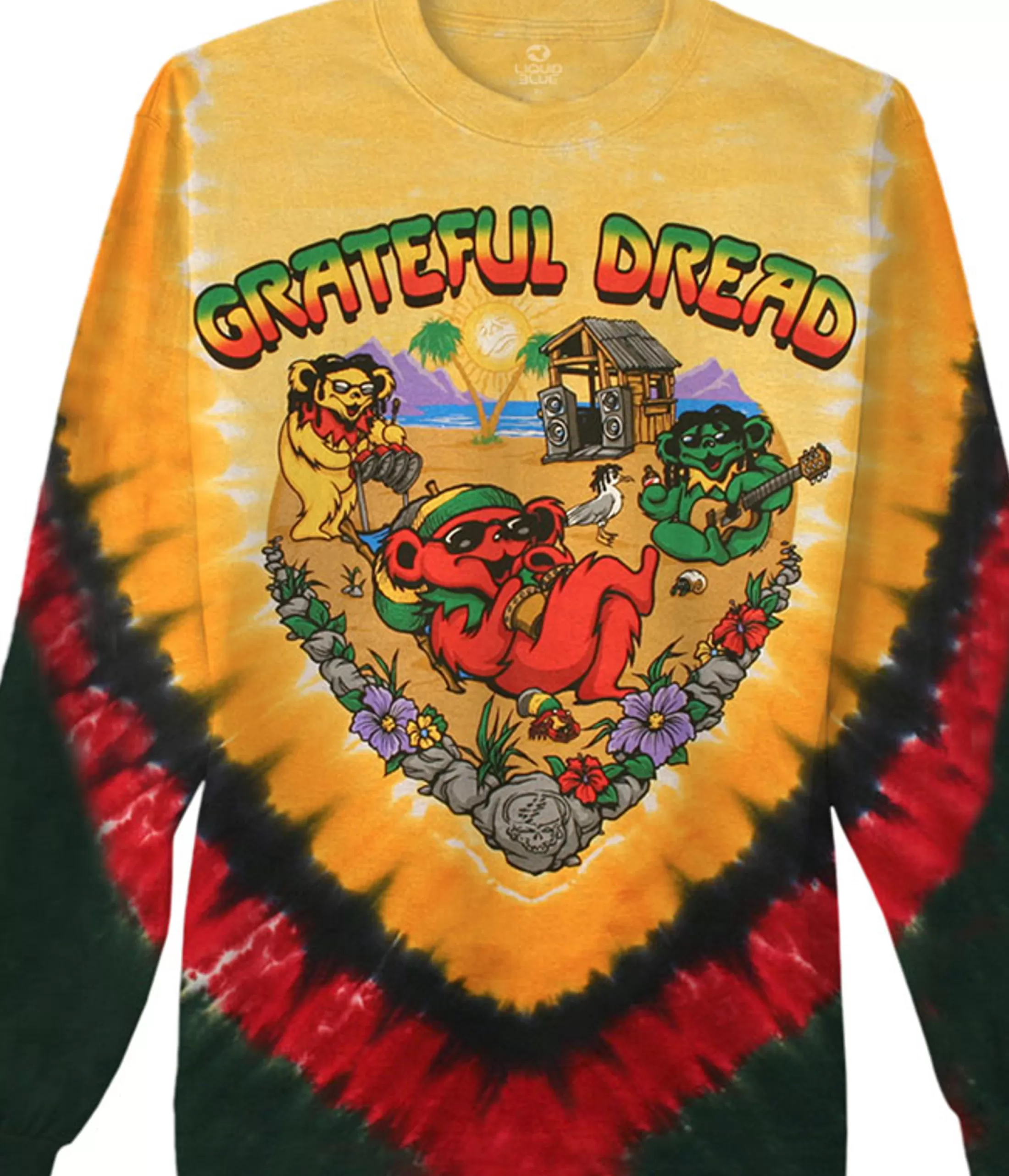 Long Sleeve | Grateful Dead<Liquid Blue Positive Vibrations Tie-Dye Long Sleeve T-Shirt