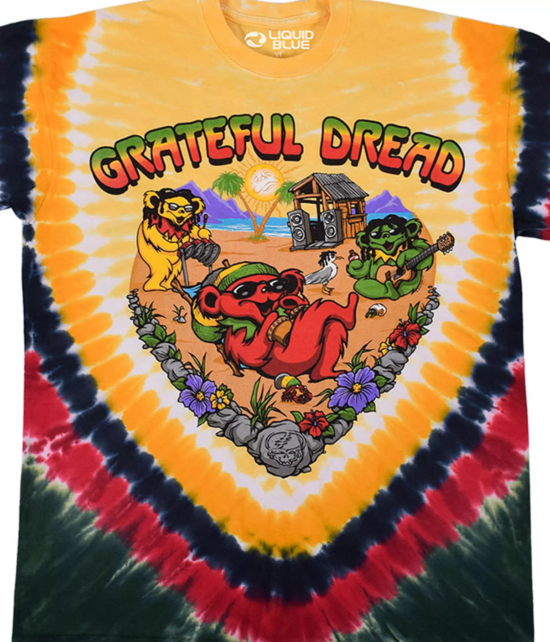 T-Shirt | Grateful Dead<Liquid Blue Positive Vibrations Tie-Dye T-Shirt