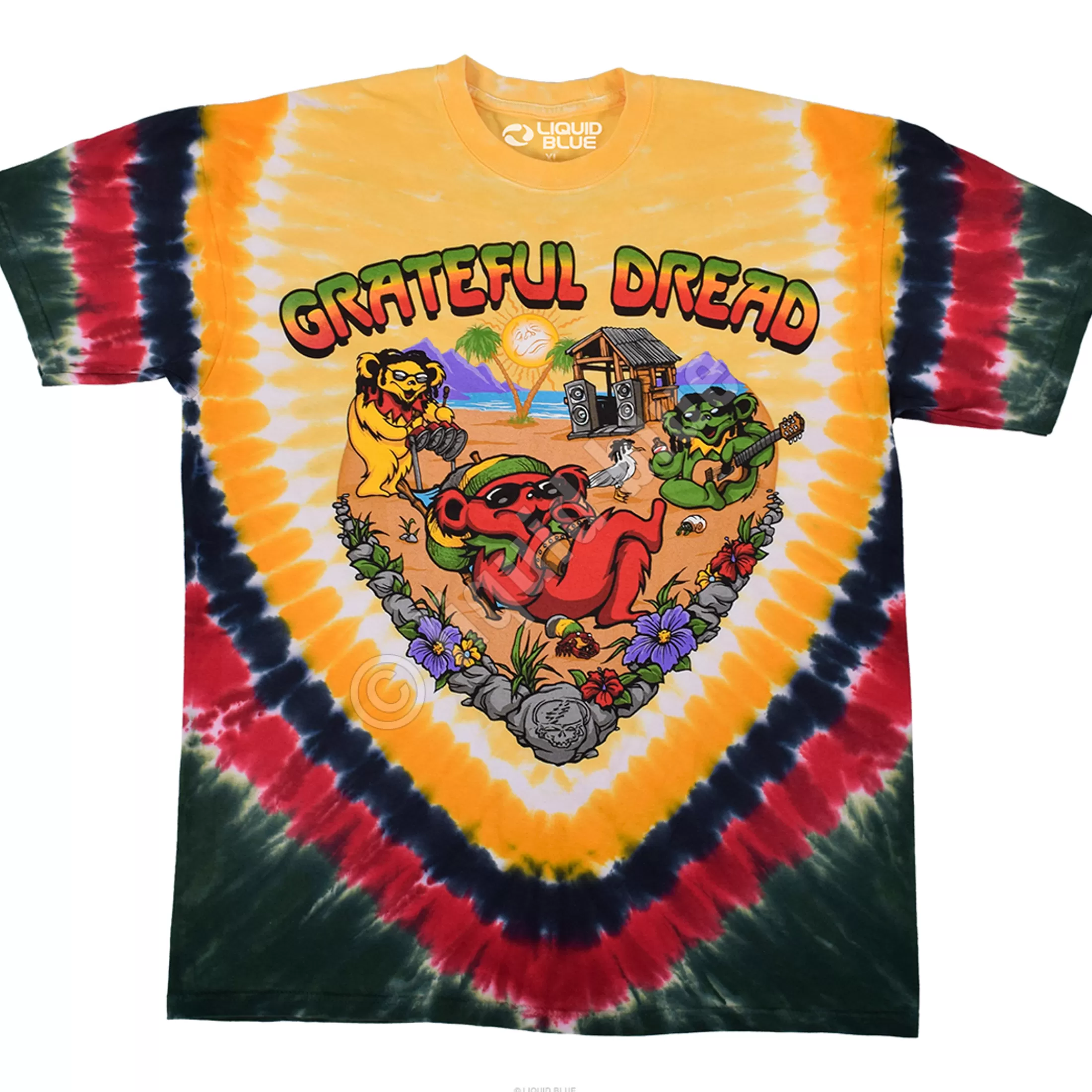 T-Shirt | Grateful Dead<Liquid Blue Positive Vibrations Tie-Dye T-Shirt