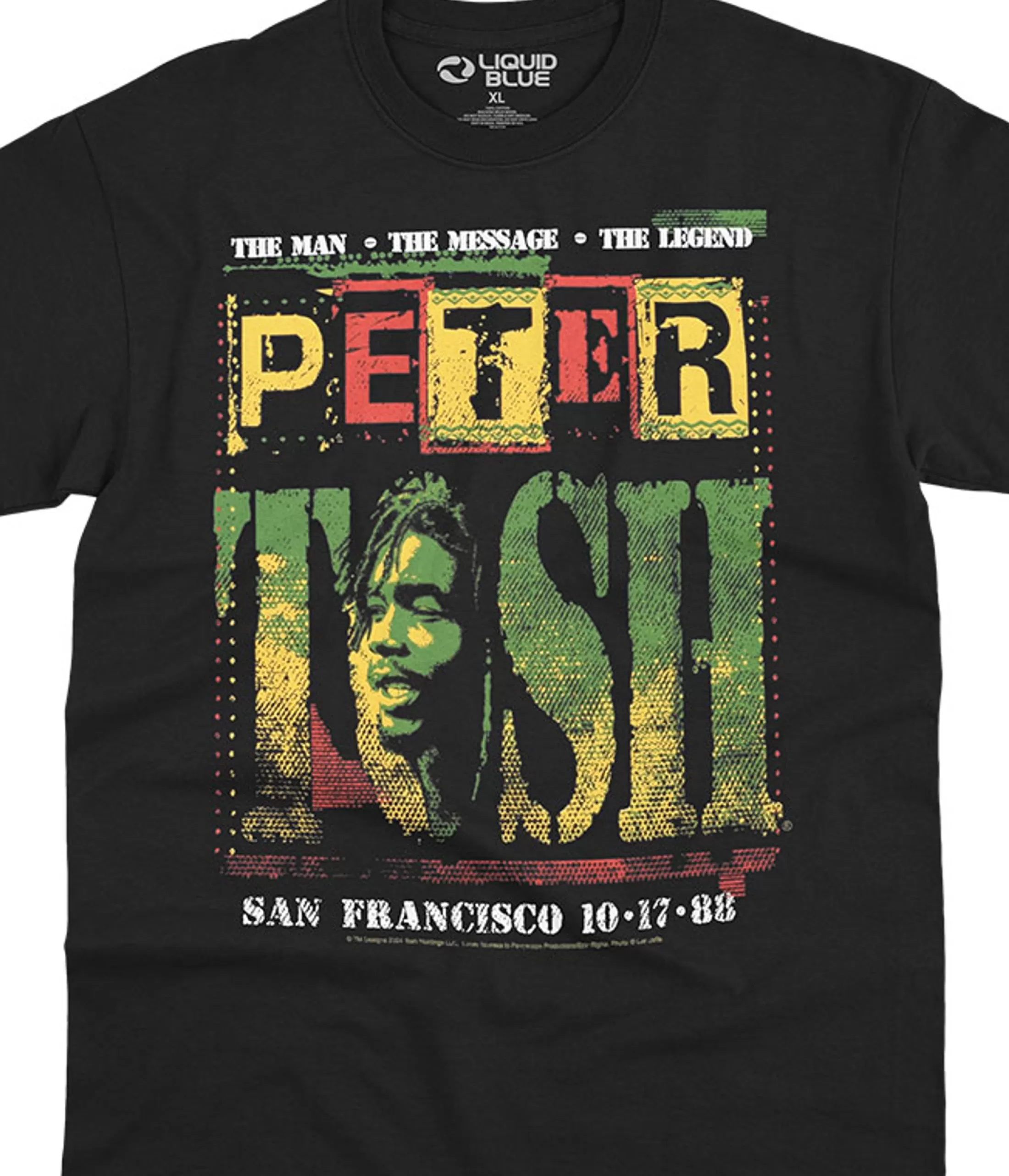 T-Shirt | Peter Tosh<Liquid Blue Poster Black T-Shirt