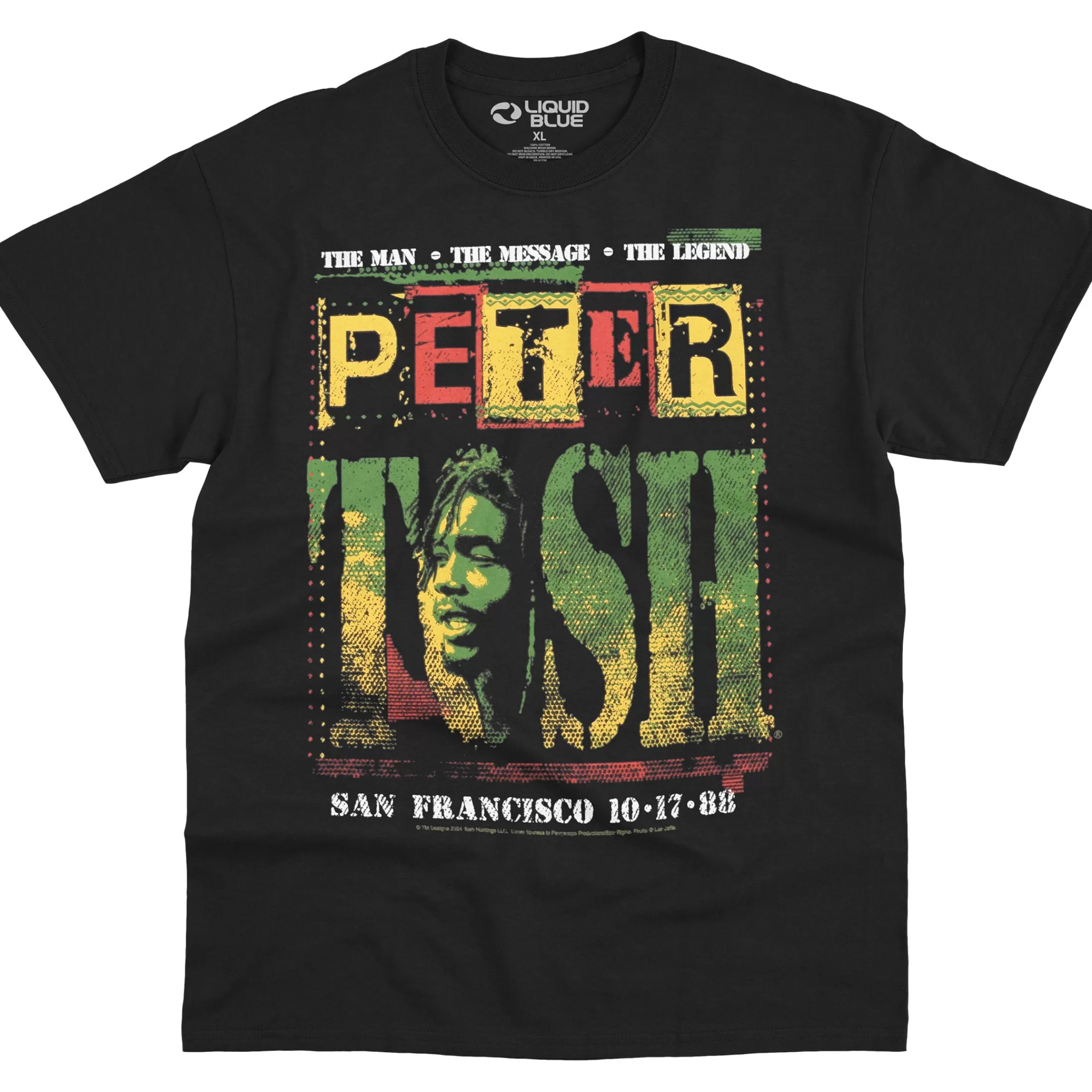 T-Shirt | Peter Tosh<Liquid Blue Poster Black T-Shirt