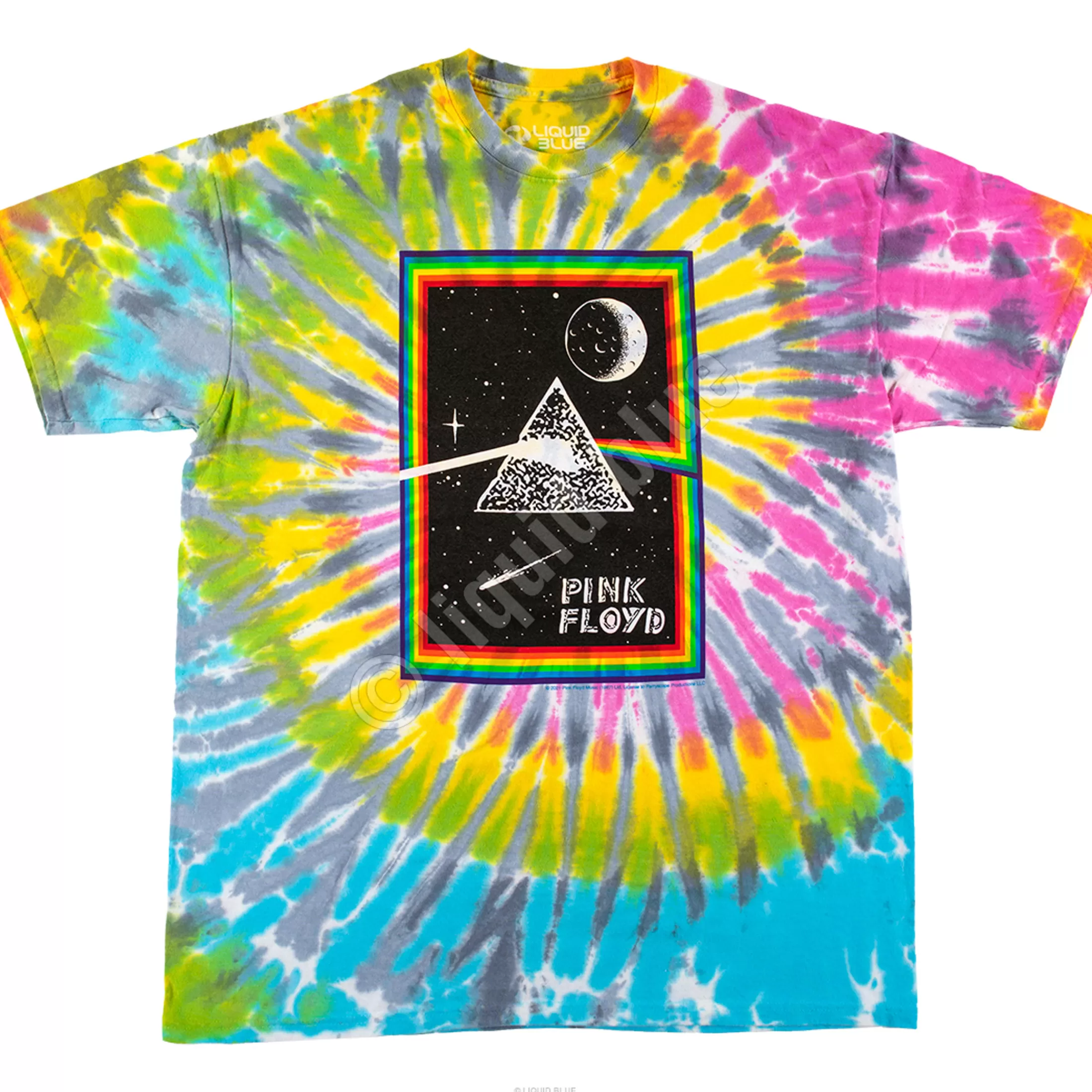 T-Shirt | Pink Floyd<Liquid Blue Prism Moon Tie-Dye T-Shirt